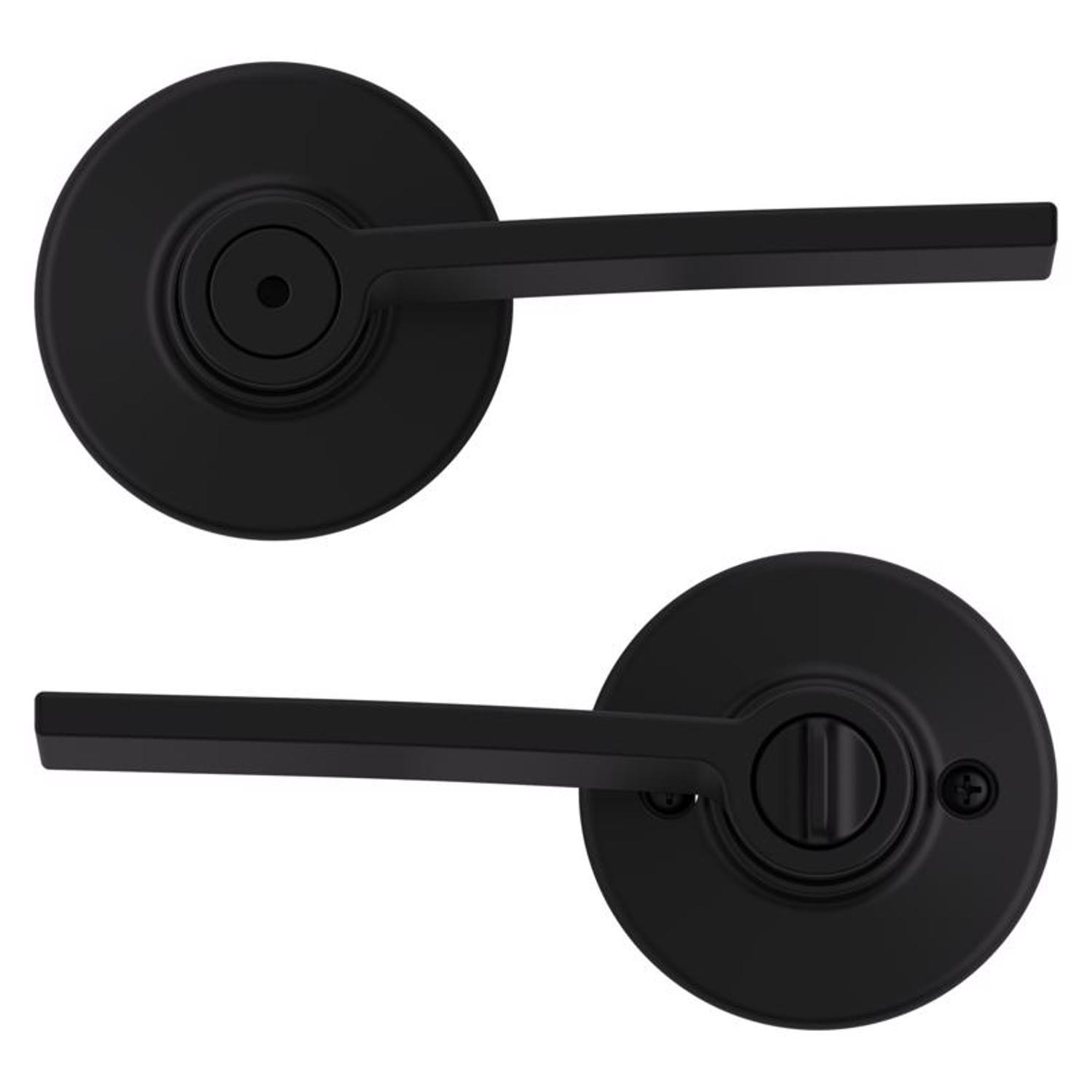 Kwikset Ladera Matte Black Bed and Bath Lever Right or Left Handed