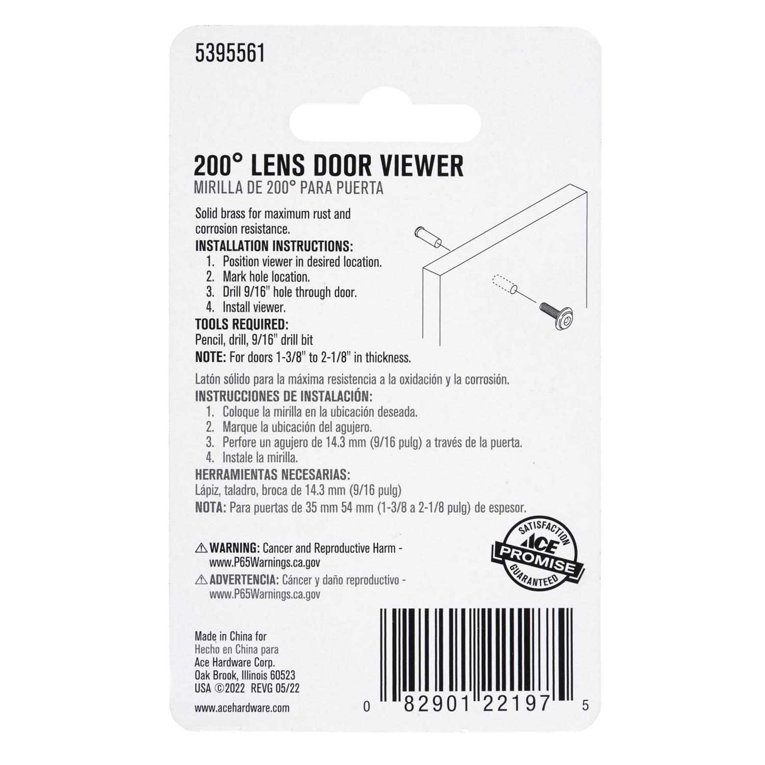Ace 0.54 in. D 200 deg Satin Brass Door Viewer