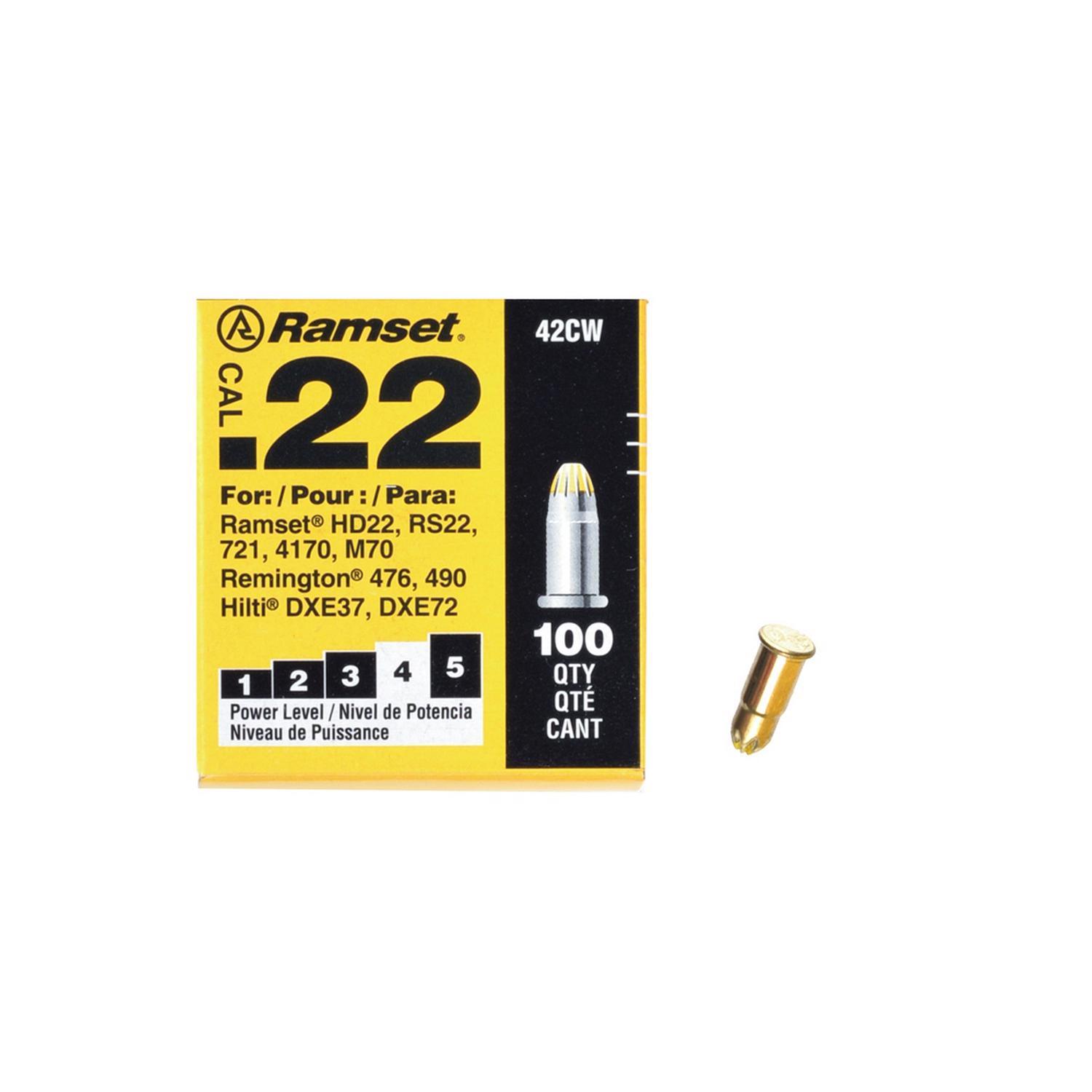 Ramset 0.22 Caliber Yellow Single Shot Powder Loads