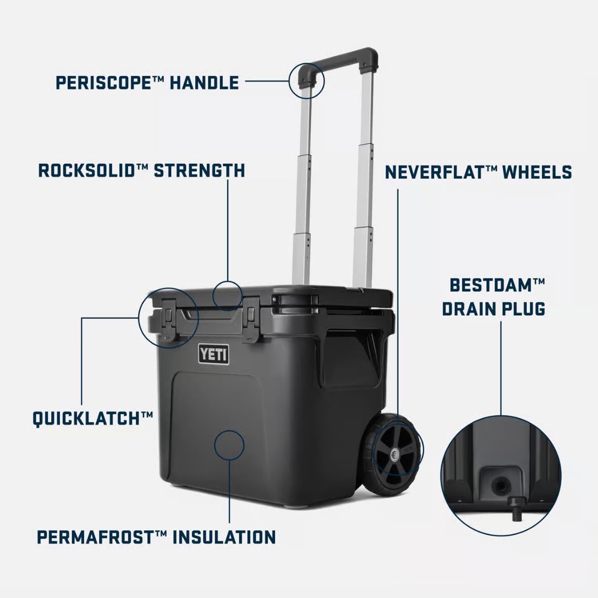YETI Roadie 32 Charcoal 32 qt Roller Cooler
