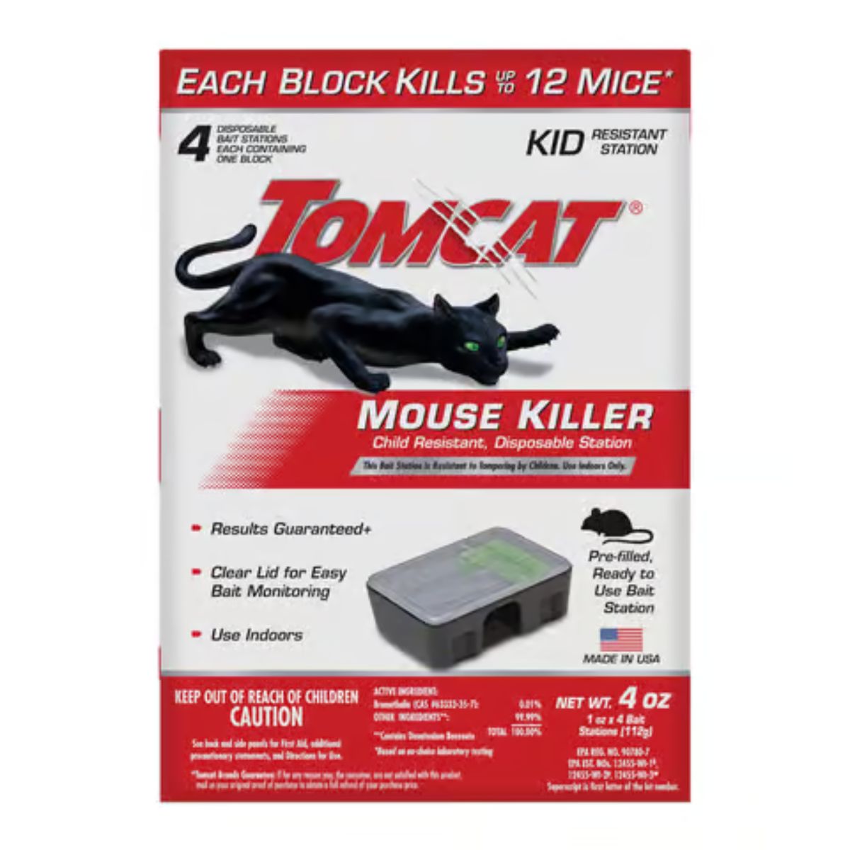 Tomcat Bait Station and Bait Blocks For Mice 4 oz. 4 Pack
