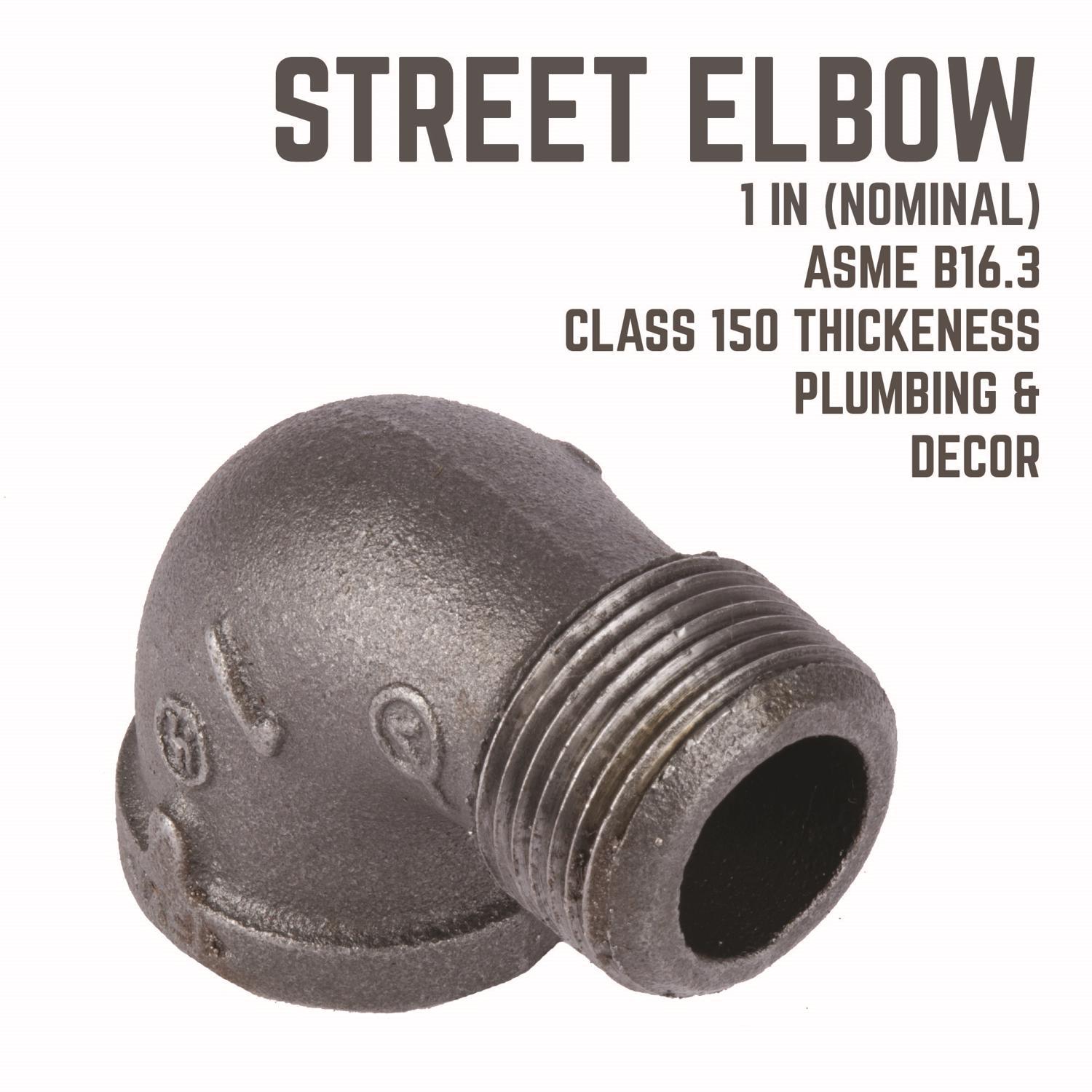 STZ Industries 1 in. FIP each X 1 in. D MIP Black Malleable Iron 90 Degree Street Elbow