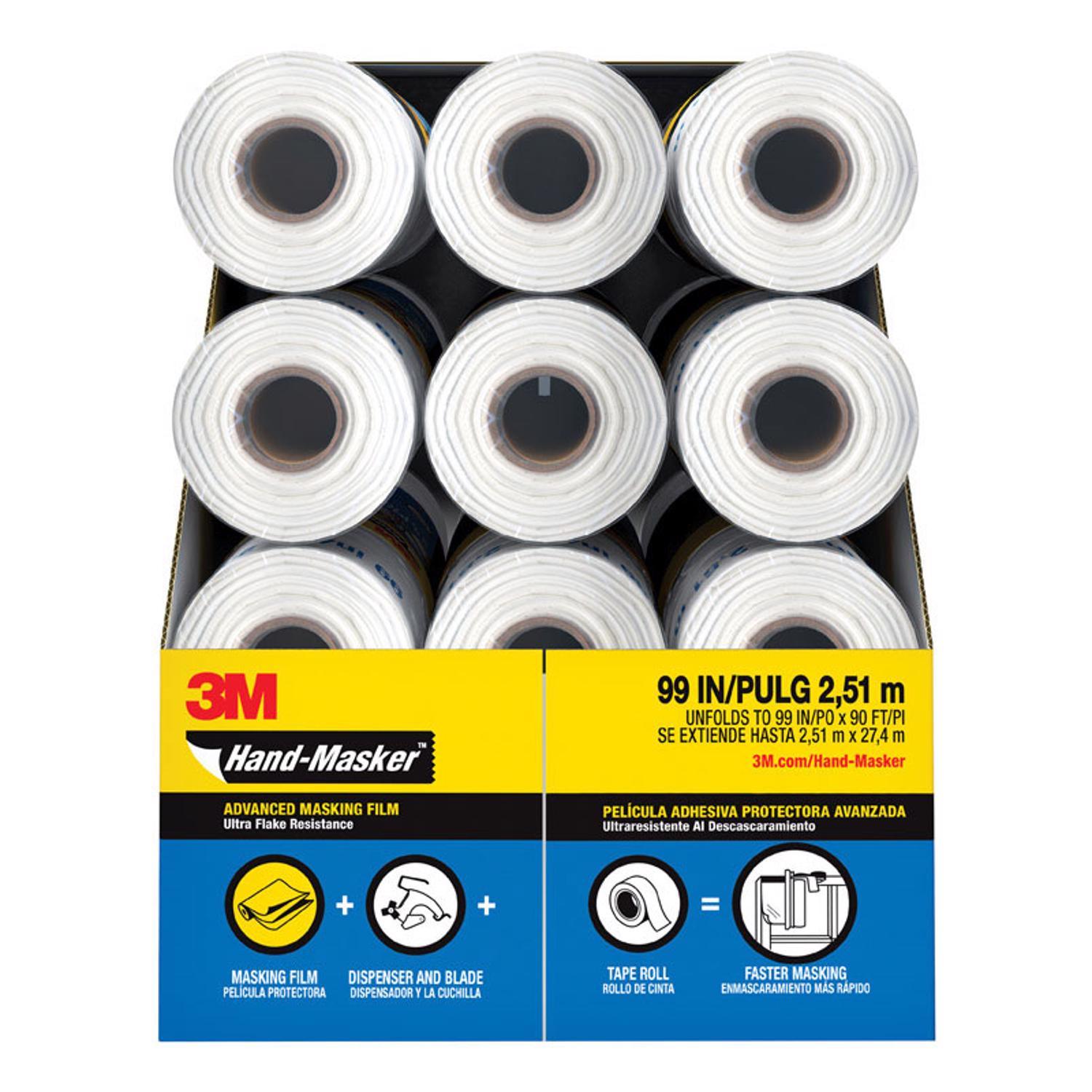 3M Hand-Masker 99 in. W X 90 ft. L X 0.35 mil Plastic Masking Film 1 pk