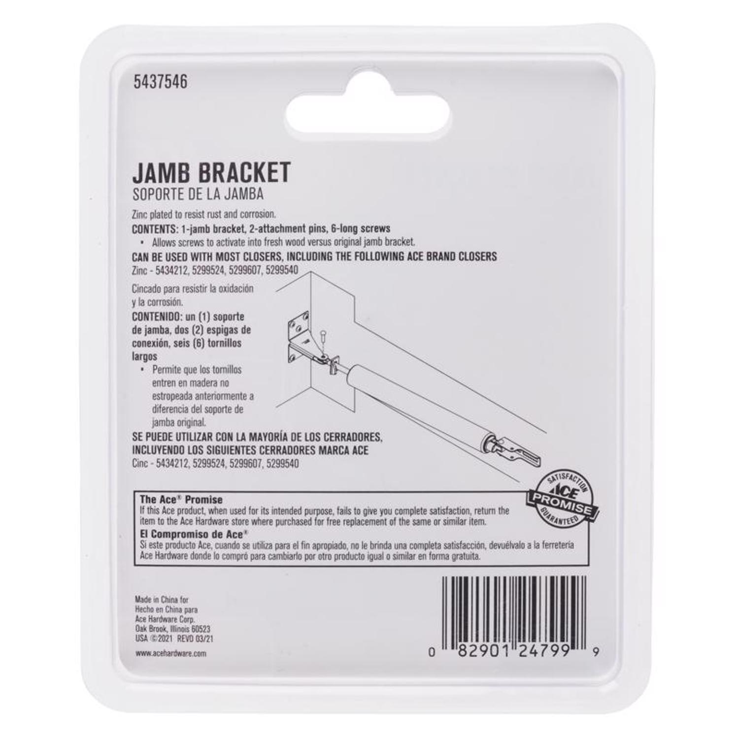Ace Silver Steel Jamb Bracket 1 pc