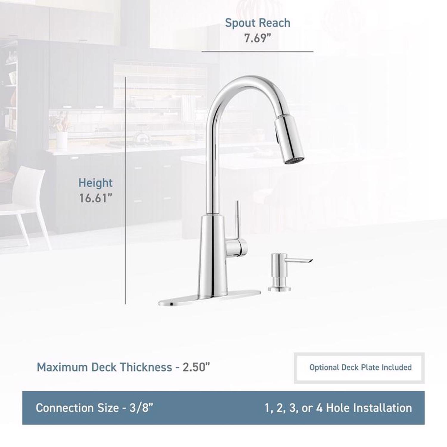 Moen Nori One Handle Matte Black Kitchen Faucet