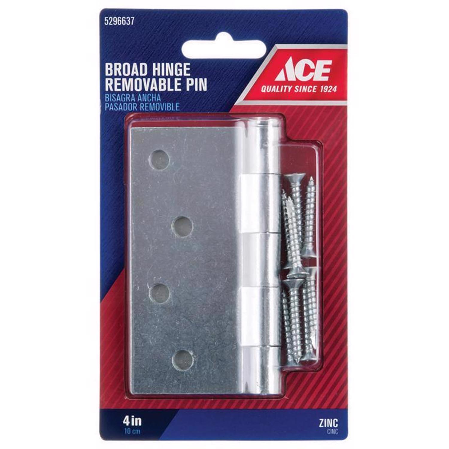 Ace 4 in. L Zinc-Plated Door Hinge 1 pk
