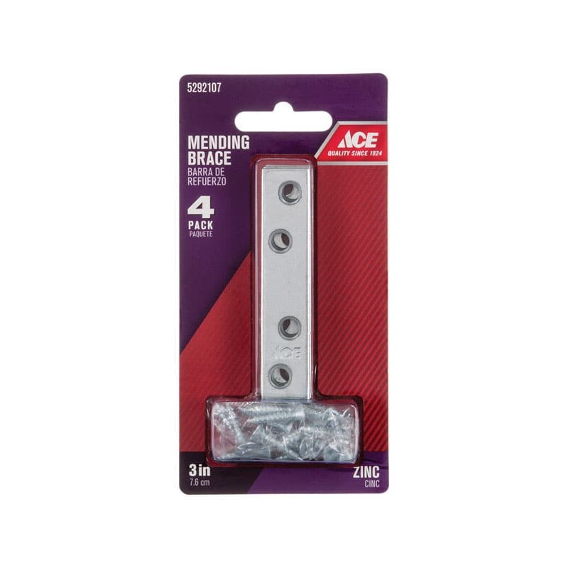 Ace 3 in. H X 0.625 in. W X.87 in. L Zinc Mending Brace