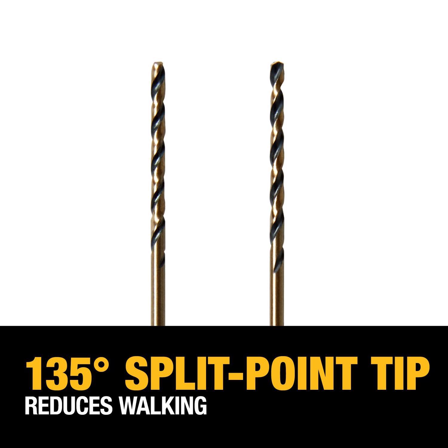 DeWalt Black & Gold 1/16 in. X 1.88 in. L High Speed Steel Drill Bit Straight Shank 2 pc