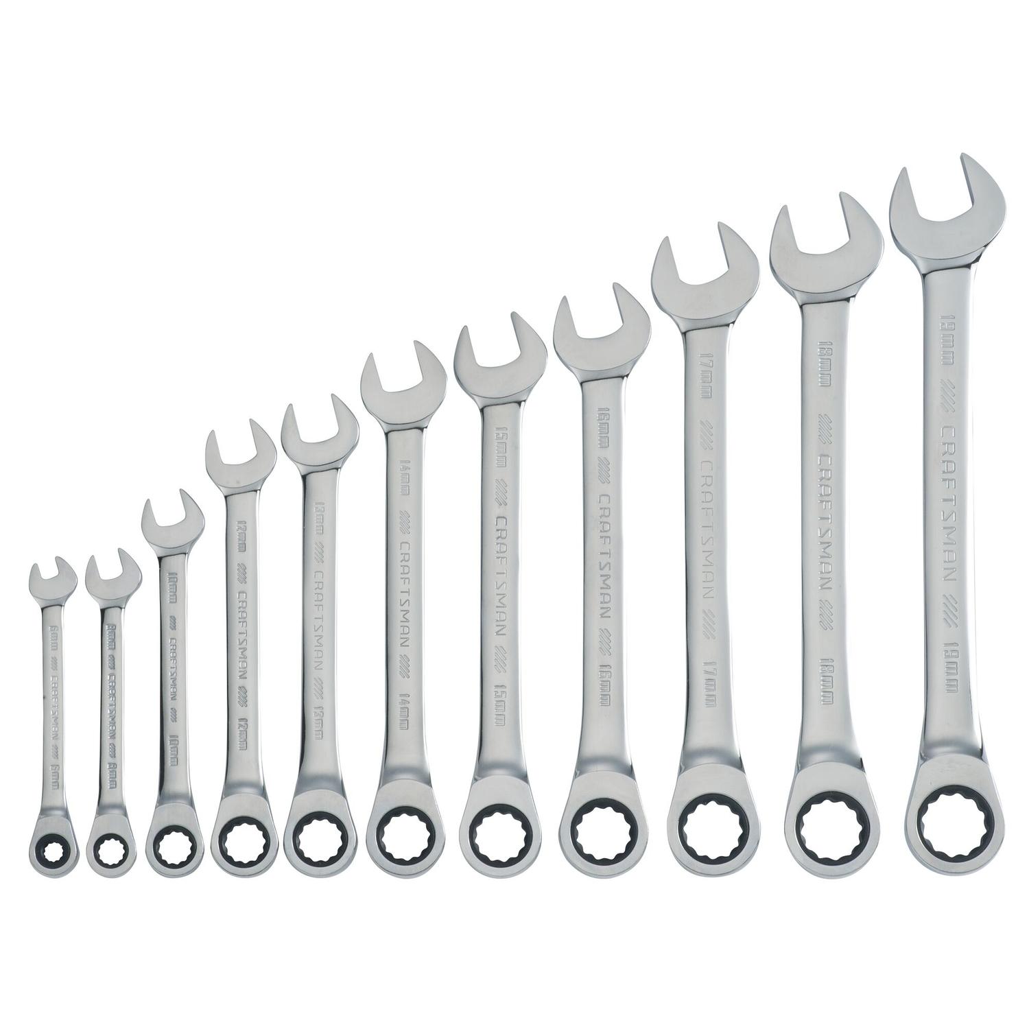 CRAFTSMAN Metric Ratcheting Combination Wrench Set 11 pc