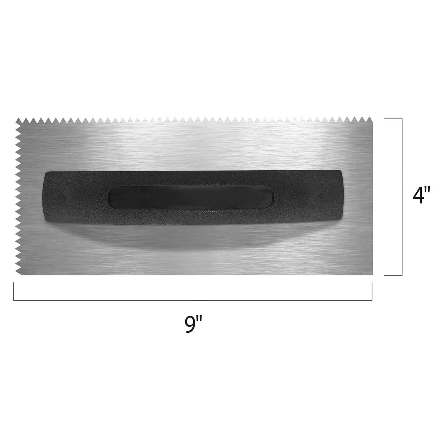 QEP 9 in. W X 4 in. L Steel V Notched Trowel