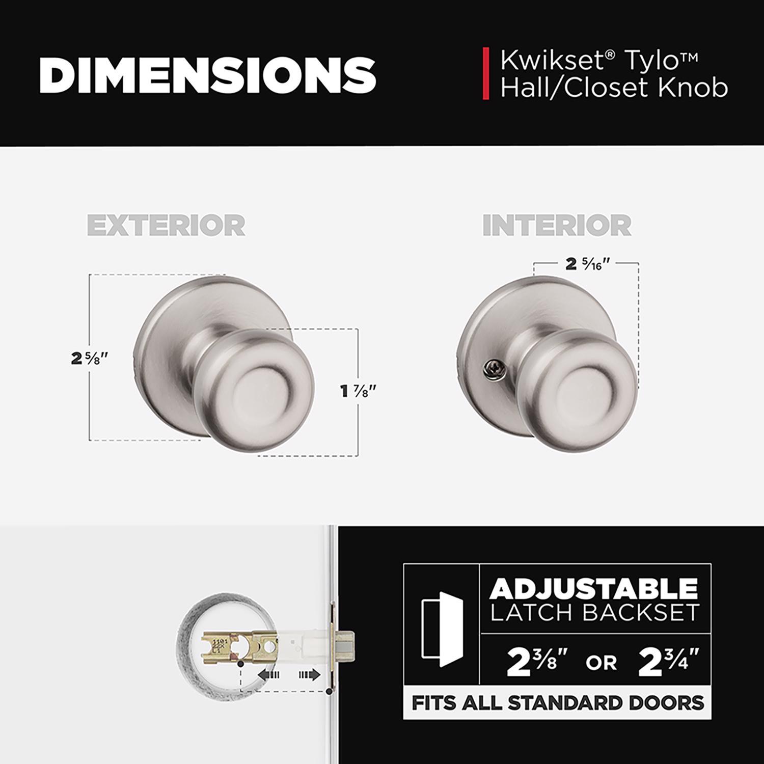 Kwikset Tylo Satin Nickel Passage Door Knob