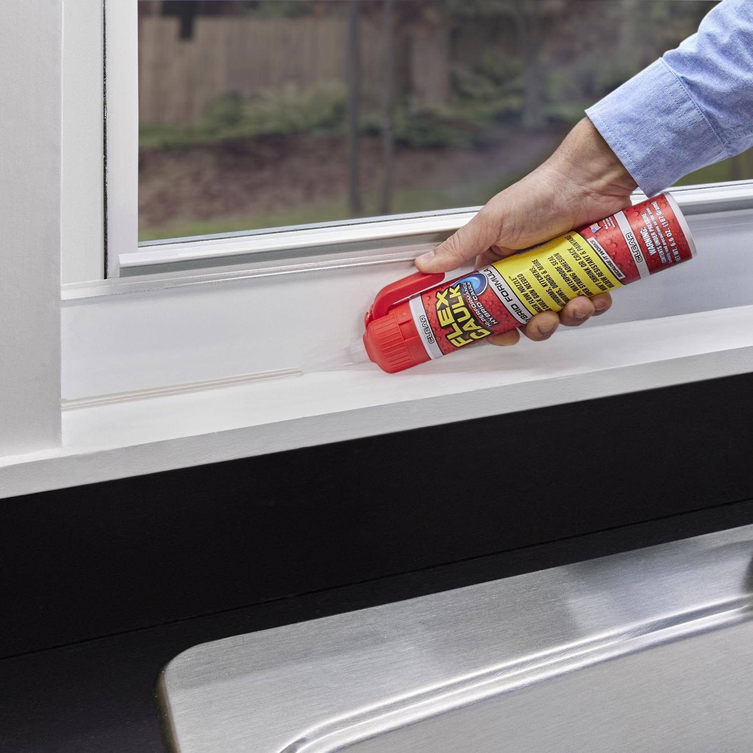 Flex Seal Family of Products Flex Caulk Clear Polymer Advanced Hybrid Polymer Caulk 6.6 fl. oz.