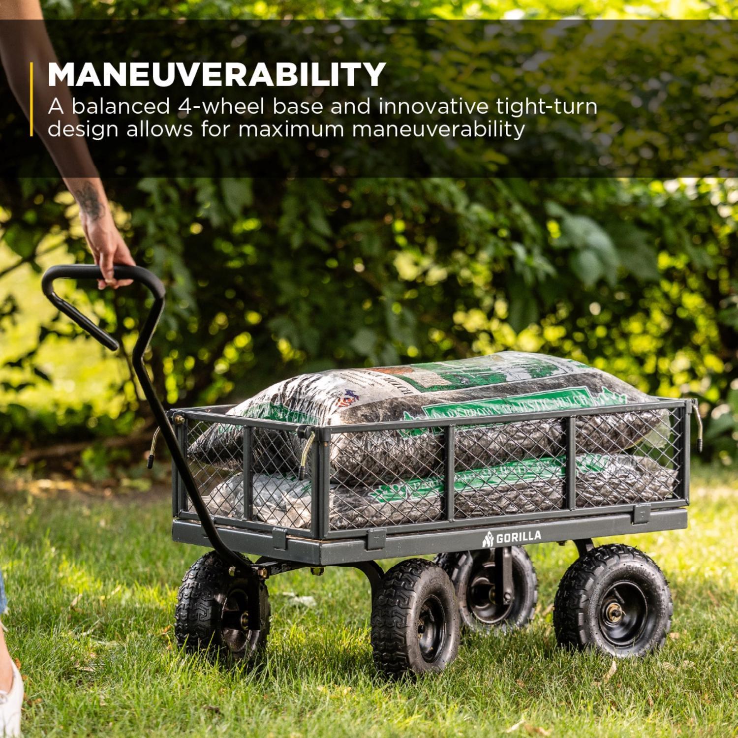 Gorilla Carts Steel Utility Cart 600 lb. cap.