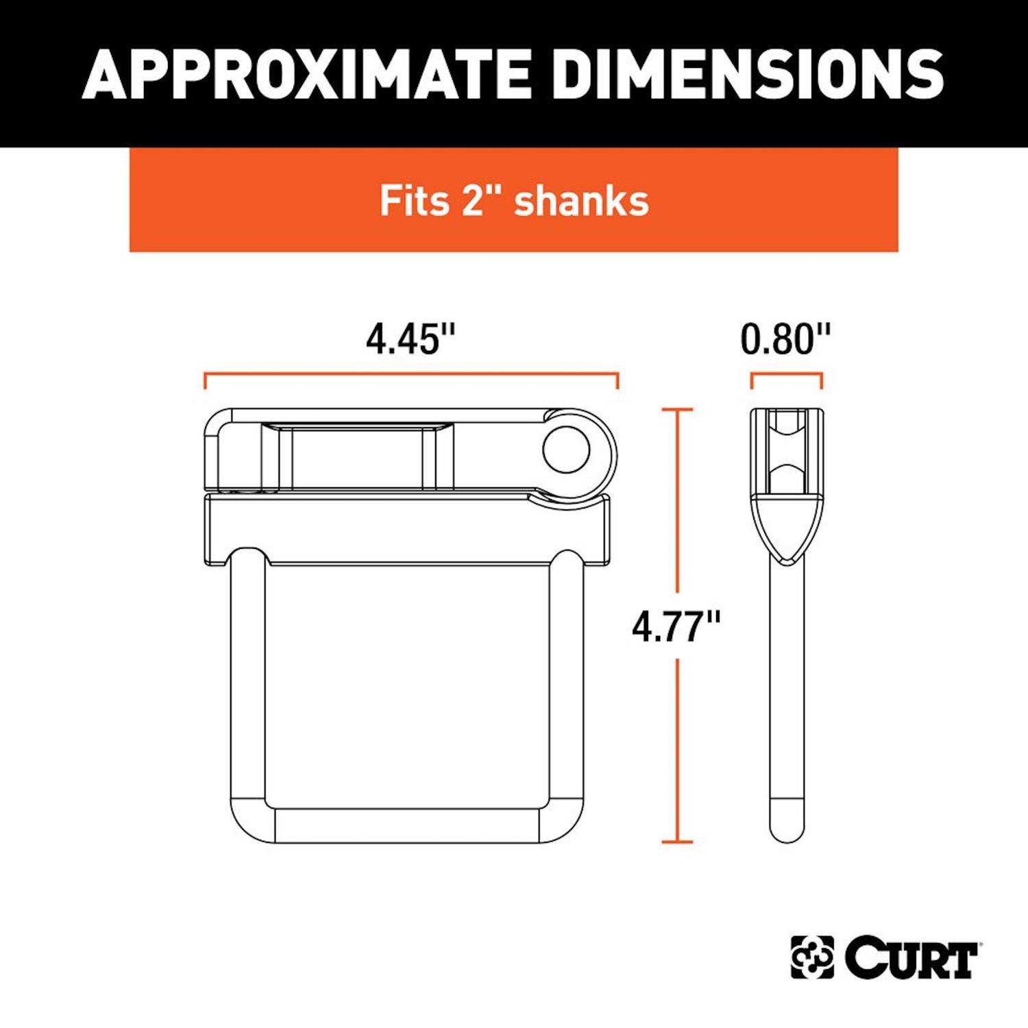 CURT 4.8"H x 0.80"W x 4.5"L Anti-Rattle Hitch Clamp