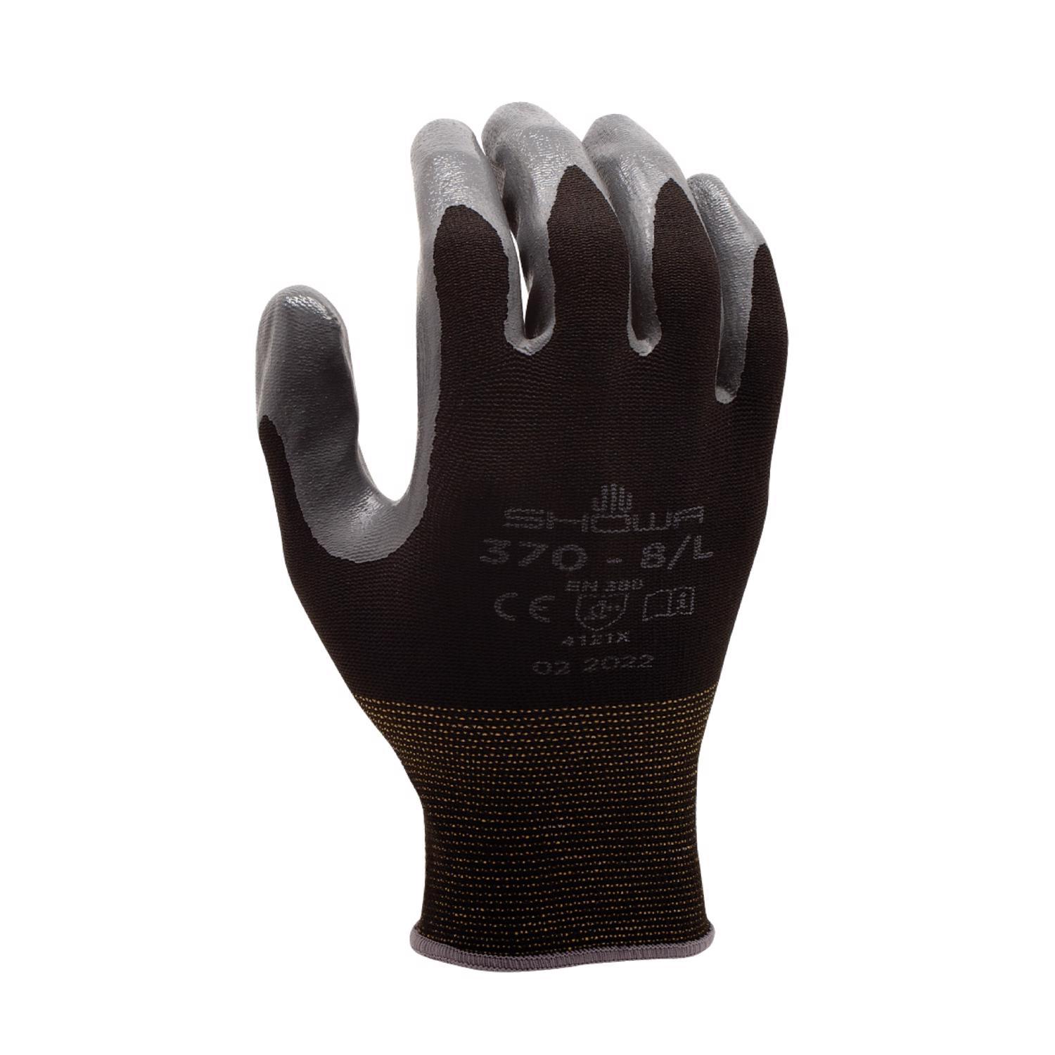 Atlas Unisex Indoor/Outdoor Dipped Gloves Black/Gray L 1 pair