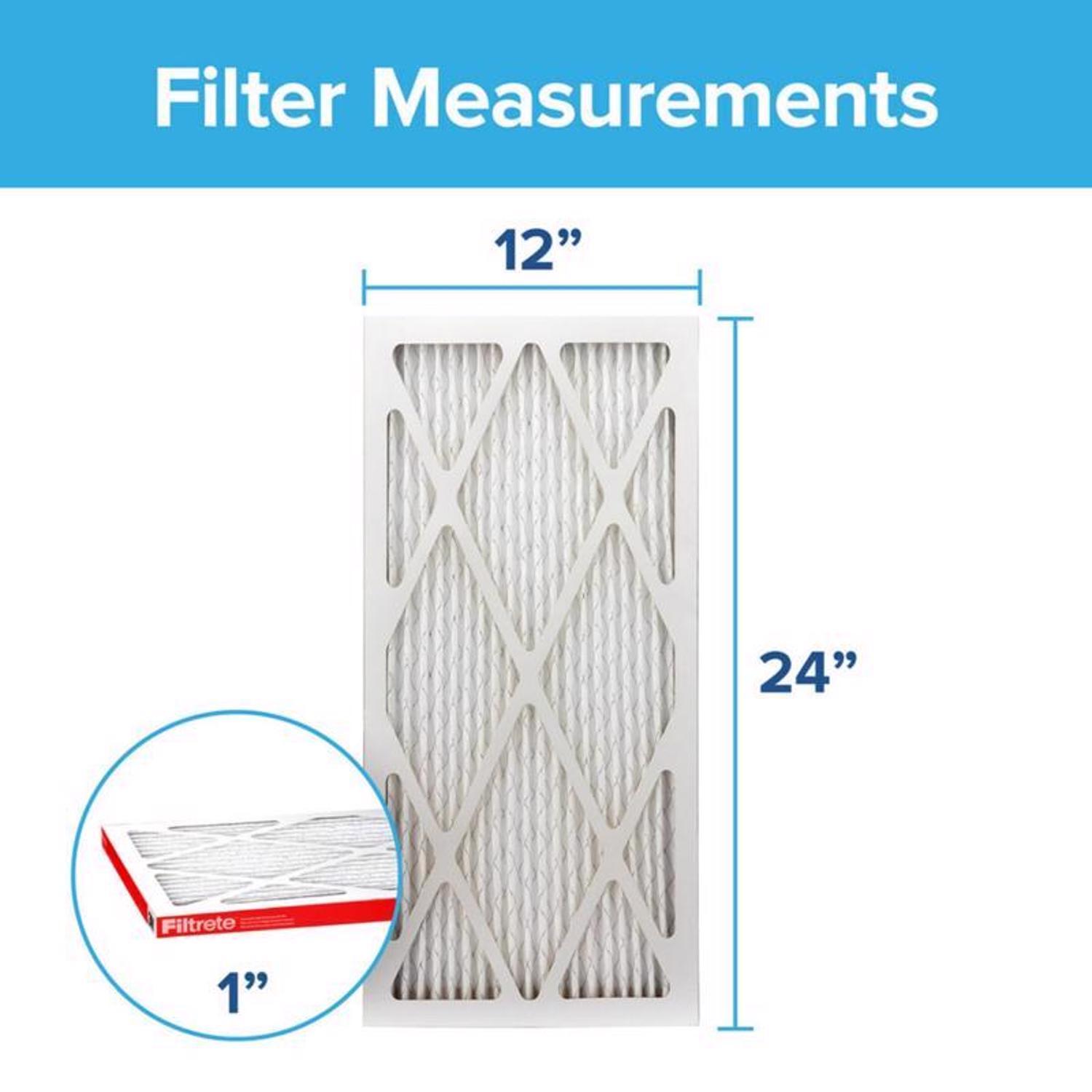 Filtrete Allergen Defense 12 in. W X 24 in. H X 1 in. Polyester 1000 MPR Pleated Air Filter 1 pk