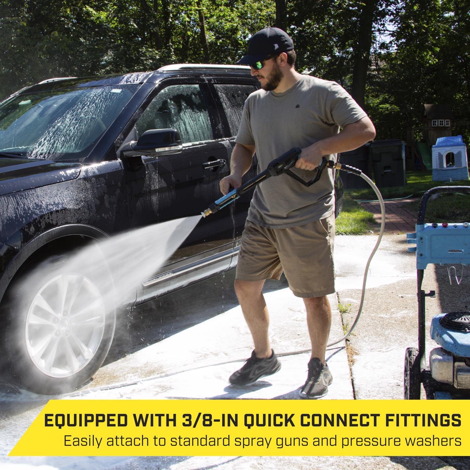 SurfaceMaxx 3/8 in. D X 50 ft. L Steel and Polyester Braided Pressure Washer Hose 4500 psi