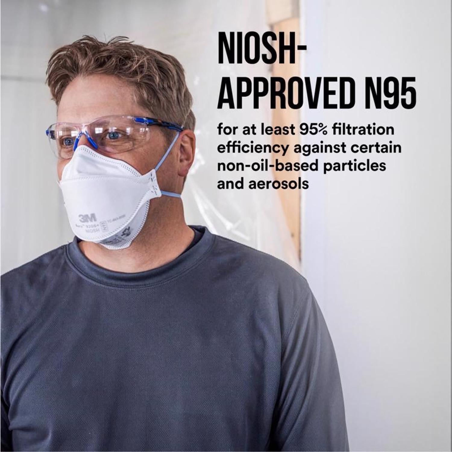 3M N95 Respirator Flat Fold White 3 pk