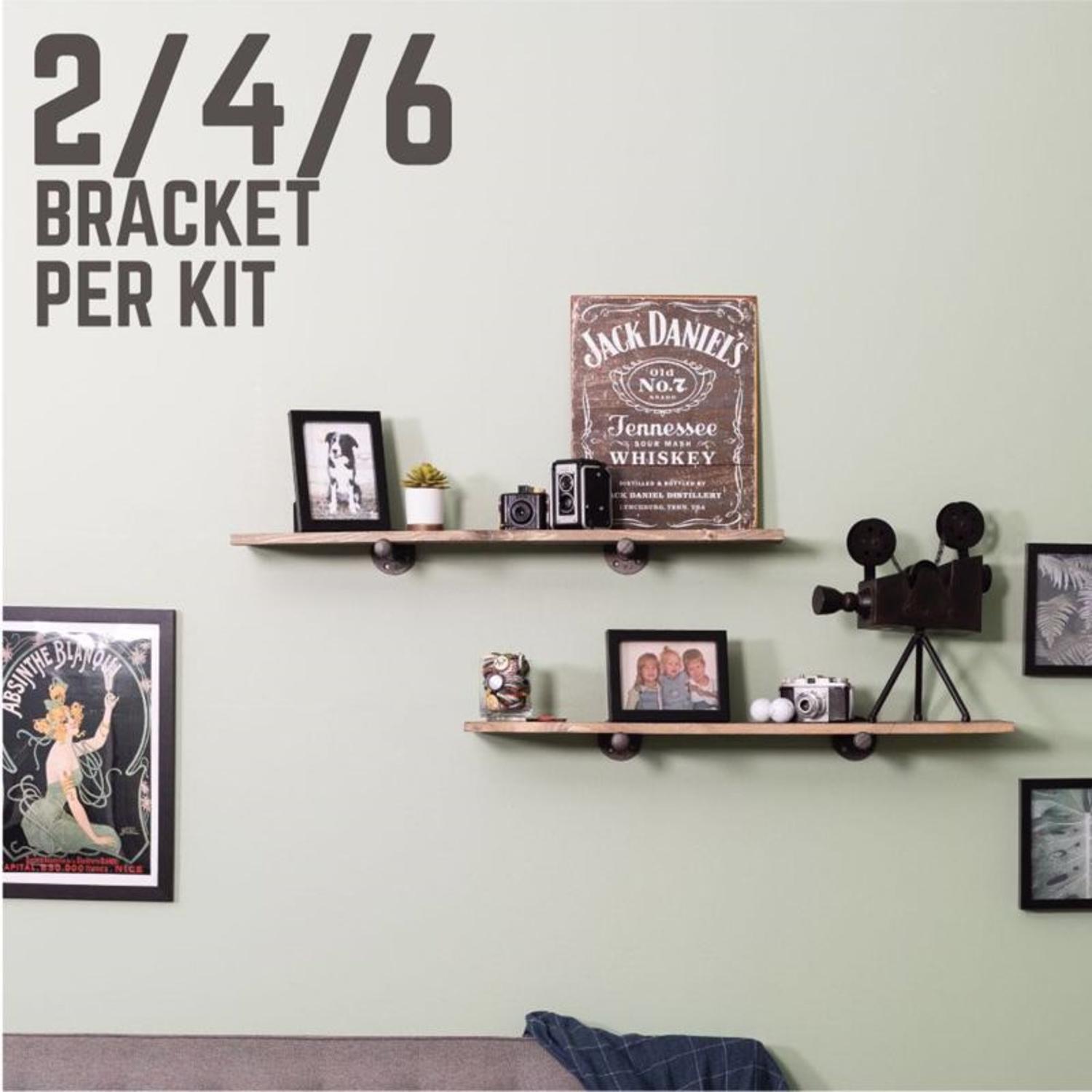 STZ Industries Black Steel Shelf Bracket 8 in. L