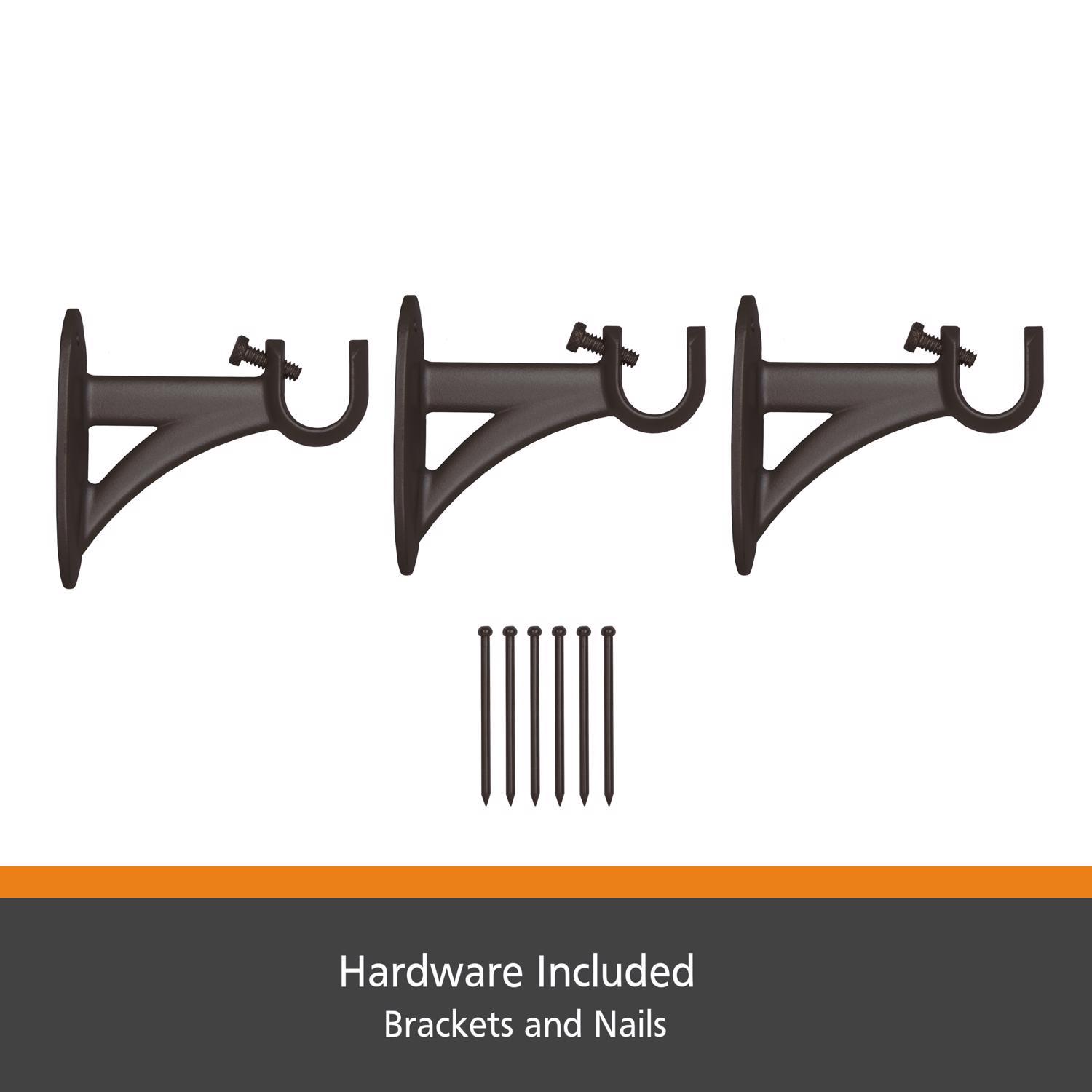 Kenney Fast Fit Weathered Brown Modern/Contemporary Curtain Rod 36 in. L X 66 in. L