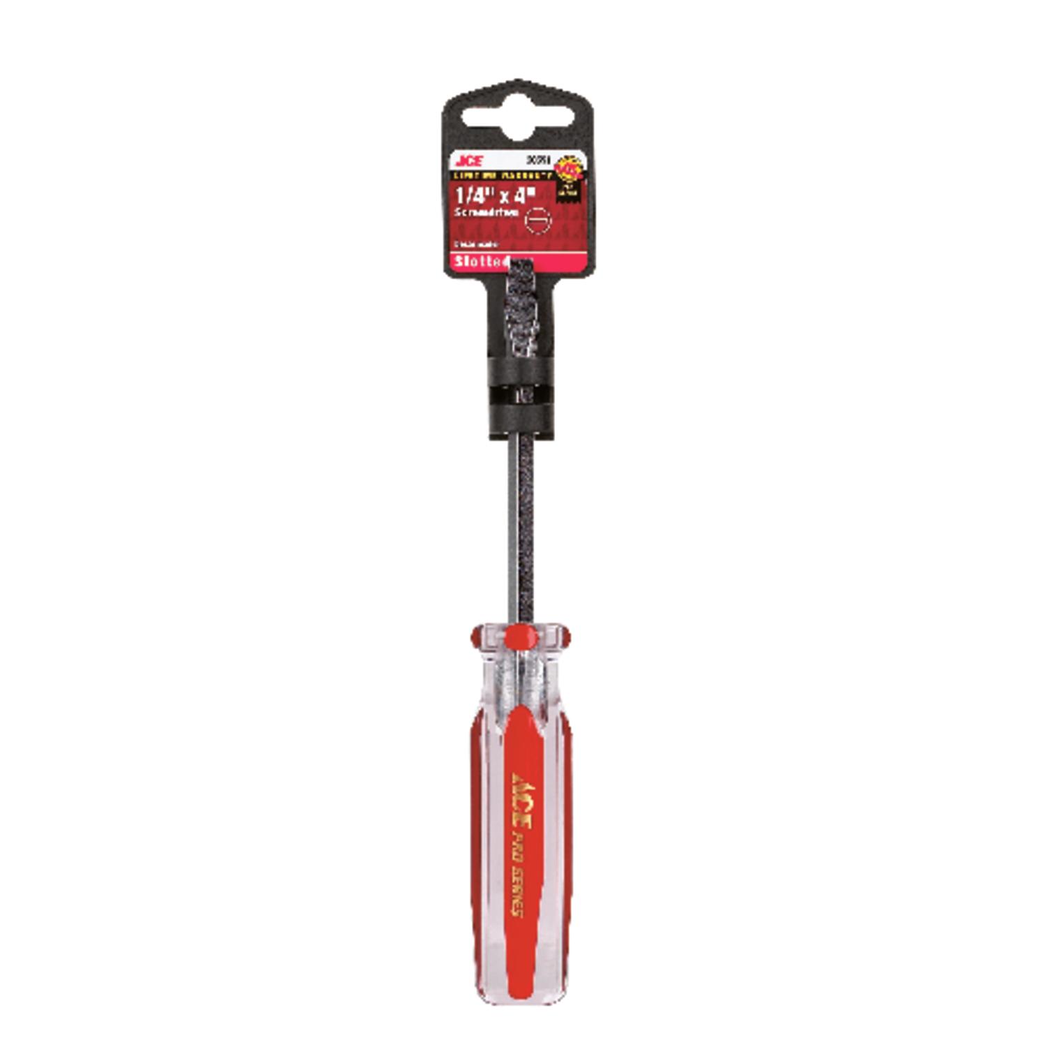 Ace 1/4 in. X 4 in. L Slotted Screwdriver 1 pc