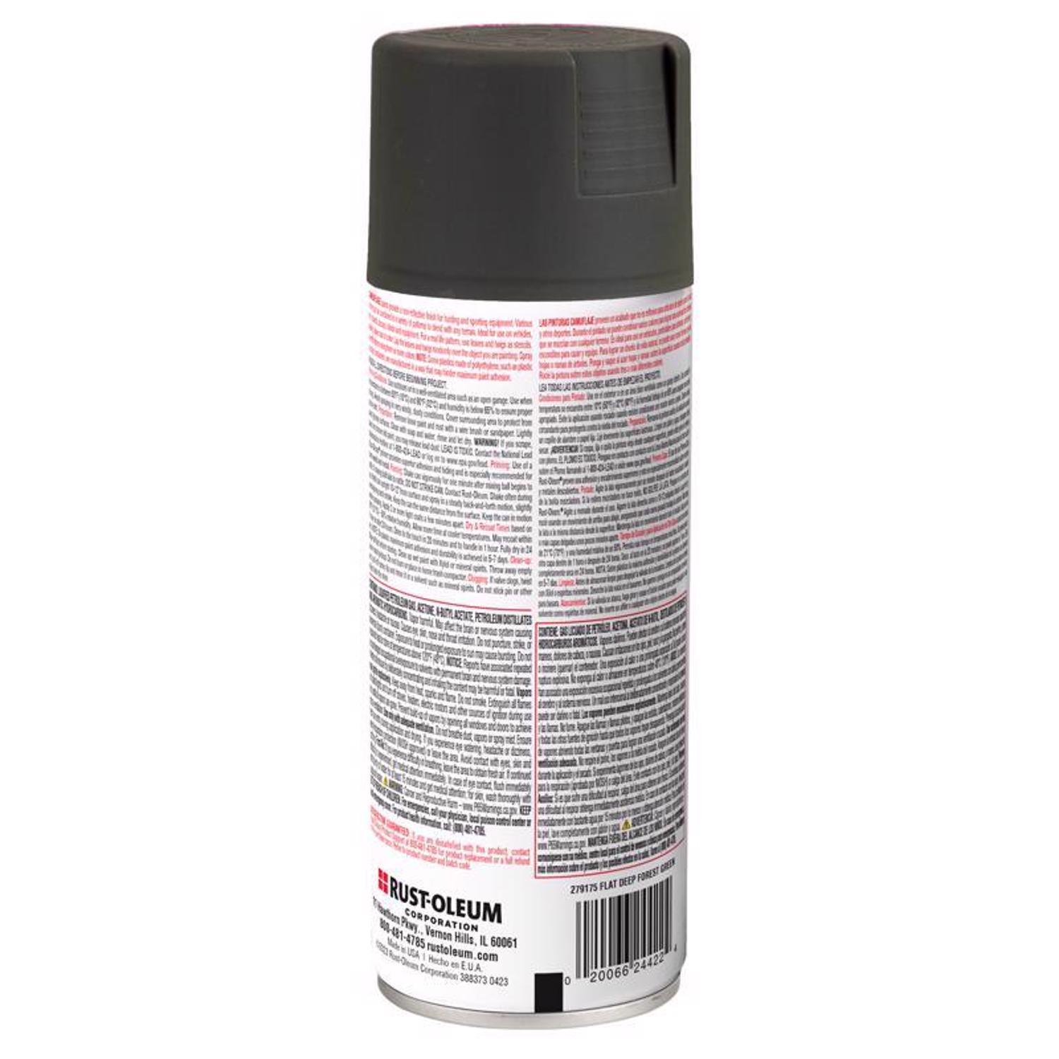 Rust-Oleum Specialty Flat Deep Forest Green Camouflage Spray Paint 12 oz