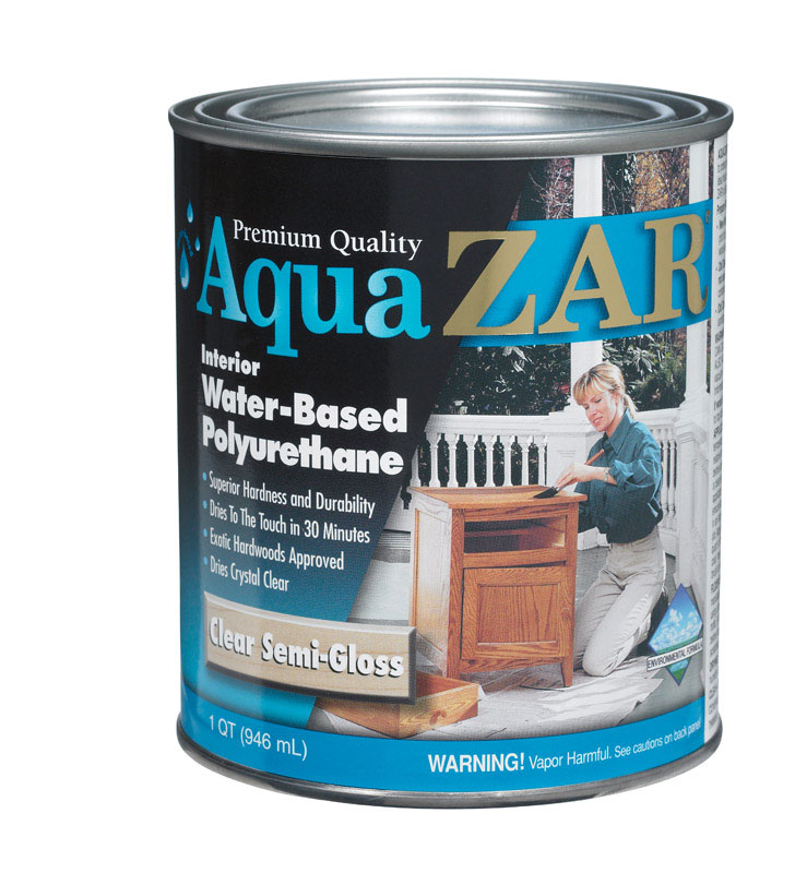 Aqua ZAR Indoor Clear Semi-Gloss Water Based Polyurethane 1 qt.