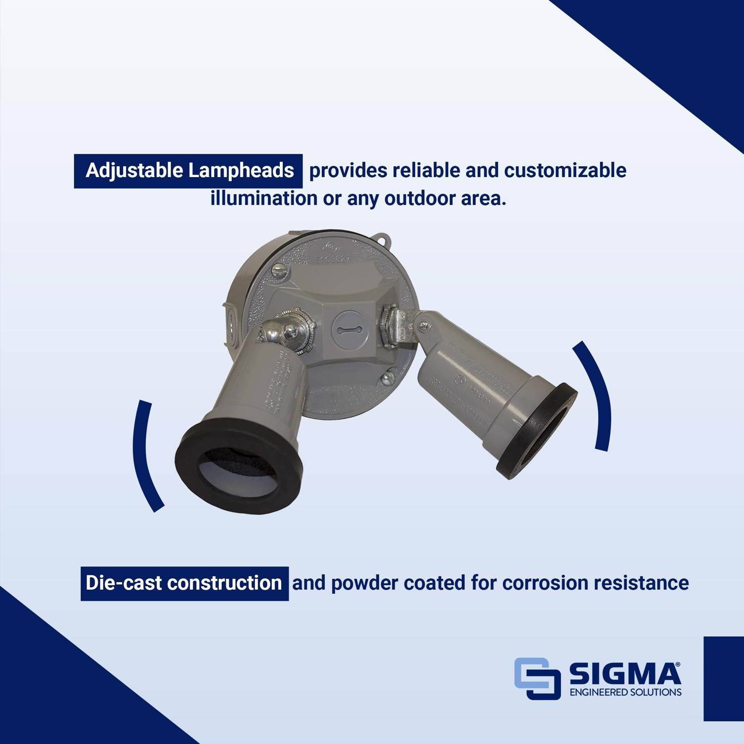 Sigma Engineered Solutions Switch Controlled Gray Lamp Holder Kit Hardwired