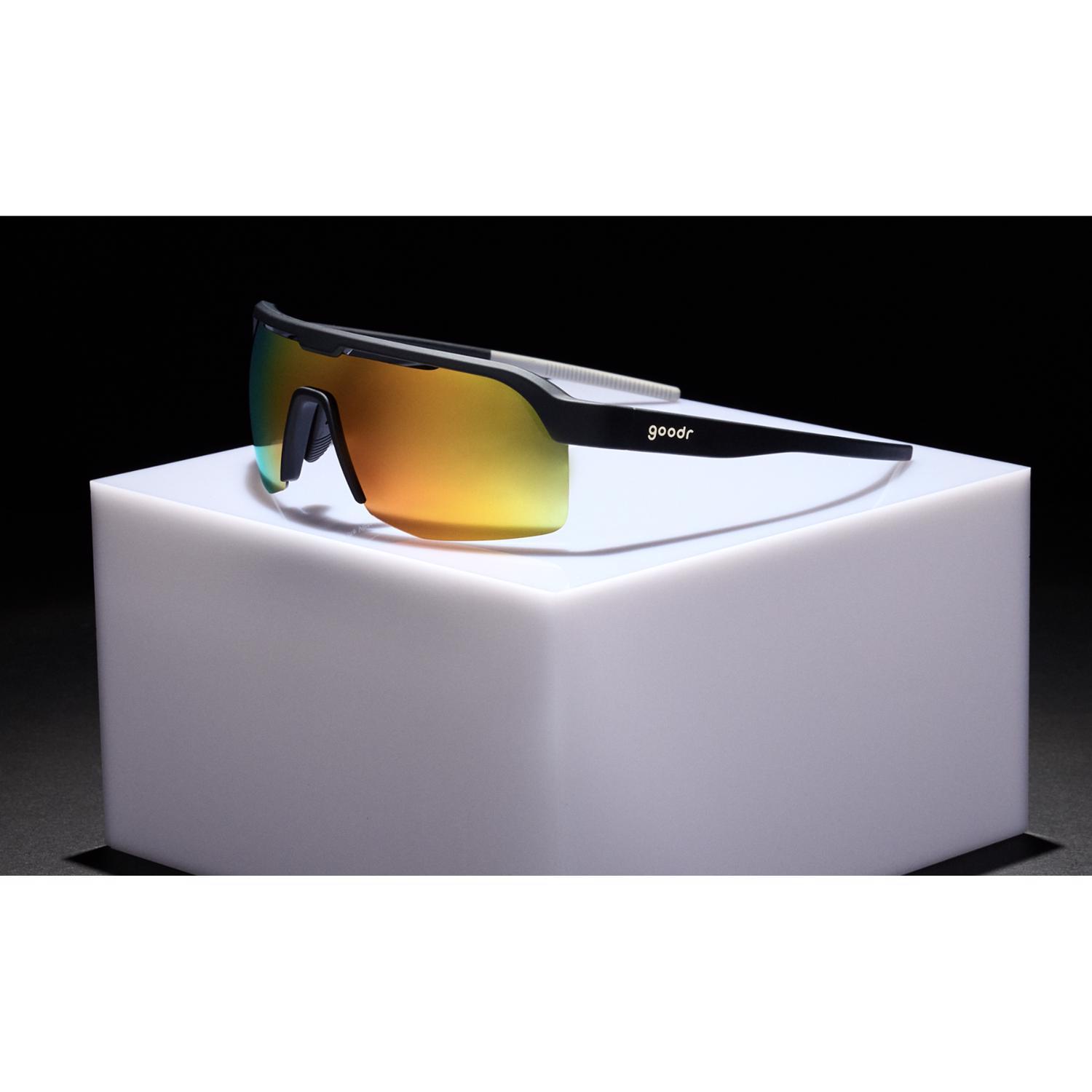 goodr Bolt G - Do It For The Victory Dance Sunglasses Unisex Black Frame Orange Lens Polarized