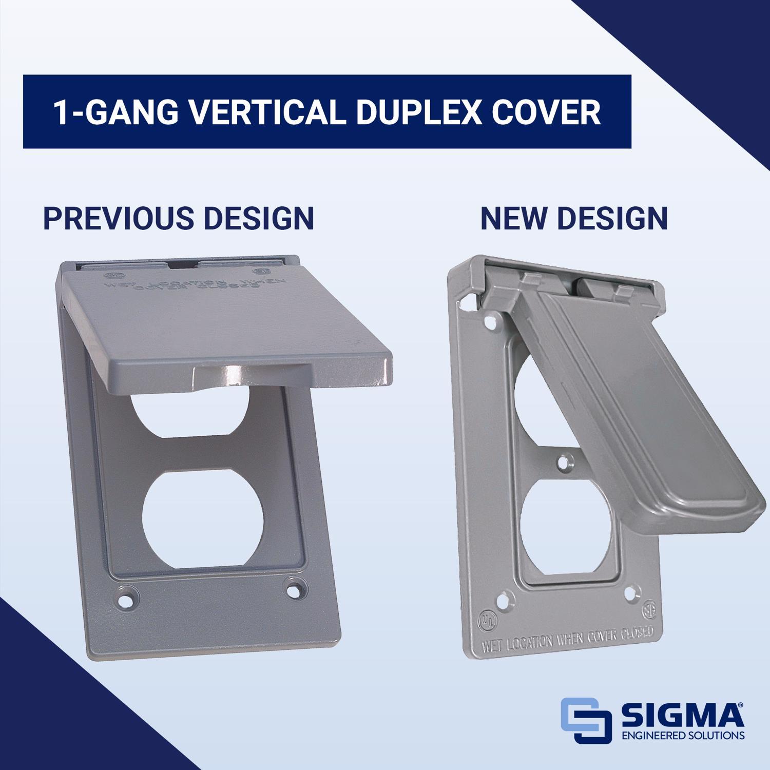 Sigma Engineered Solutions Rectangle Die-Cast Metal 1 gang 4.57 in. H X 2.83 in. W Vertical Duplex C