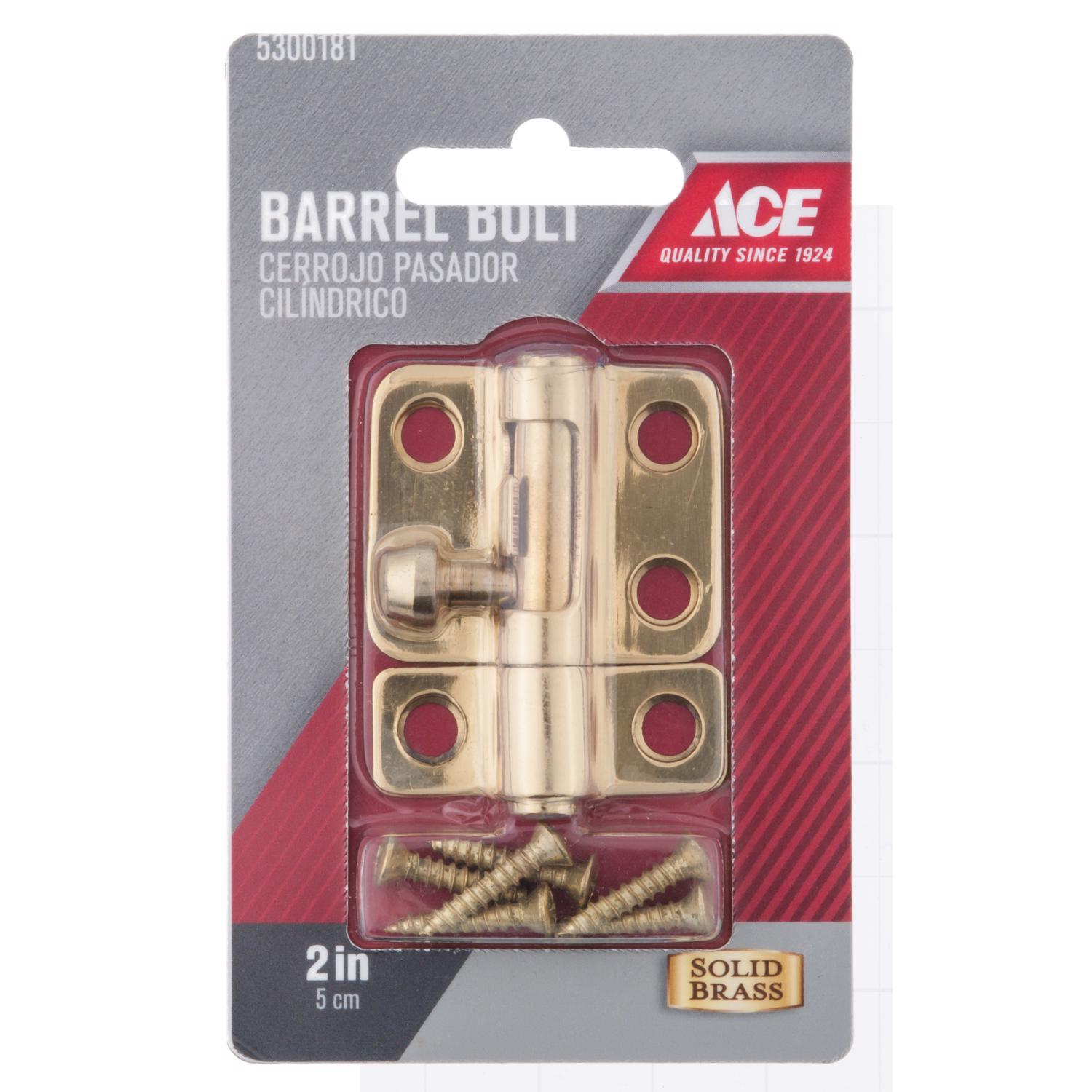 Ace Bright Brass Brass Barrel Bolt