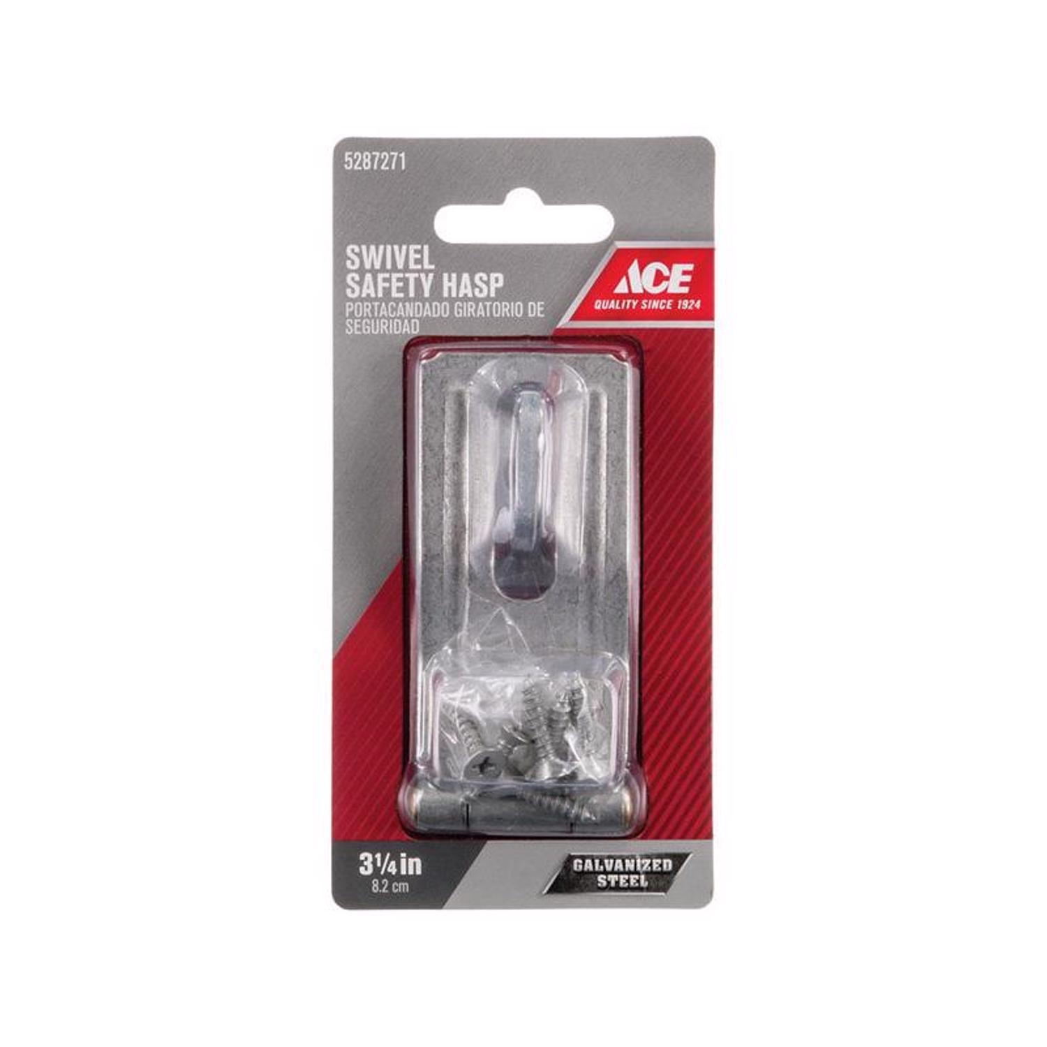 Ace Galvanized Steel 3-1/4 in. L Swivel Staple Safety Hasp