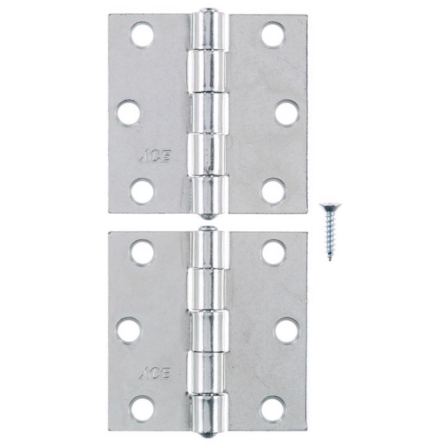 Ace 2-1/2 in. L Zinc-Plated Broad Hinge 2 pk