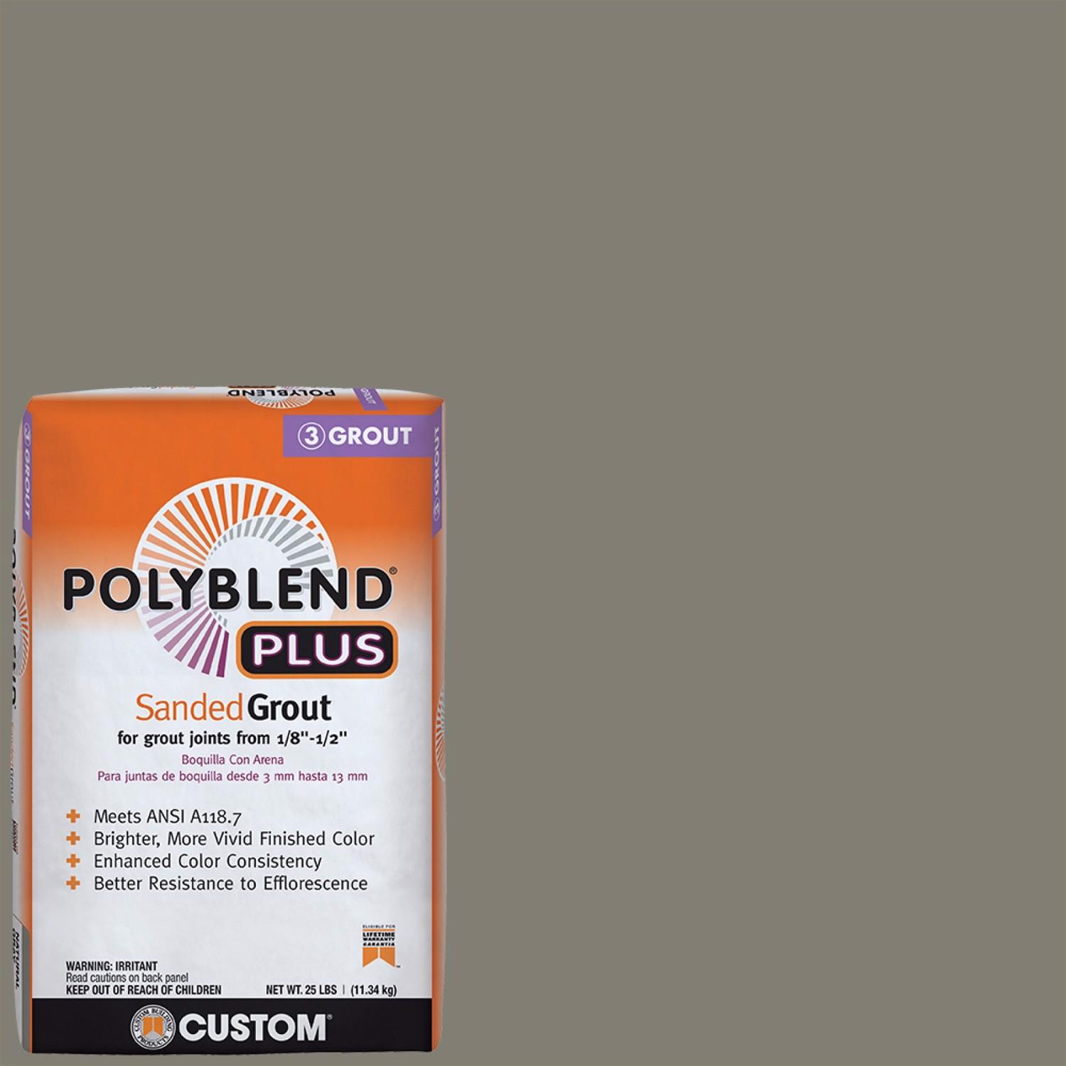 Custom Building Products Polyblend Plus Indoor and Outdoor Natural Gray Sanded Grout 25 lb.