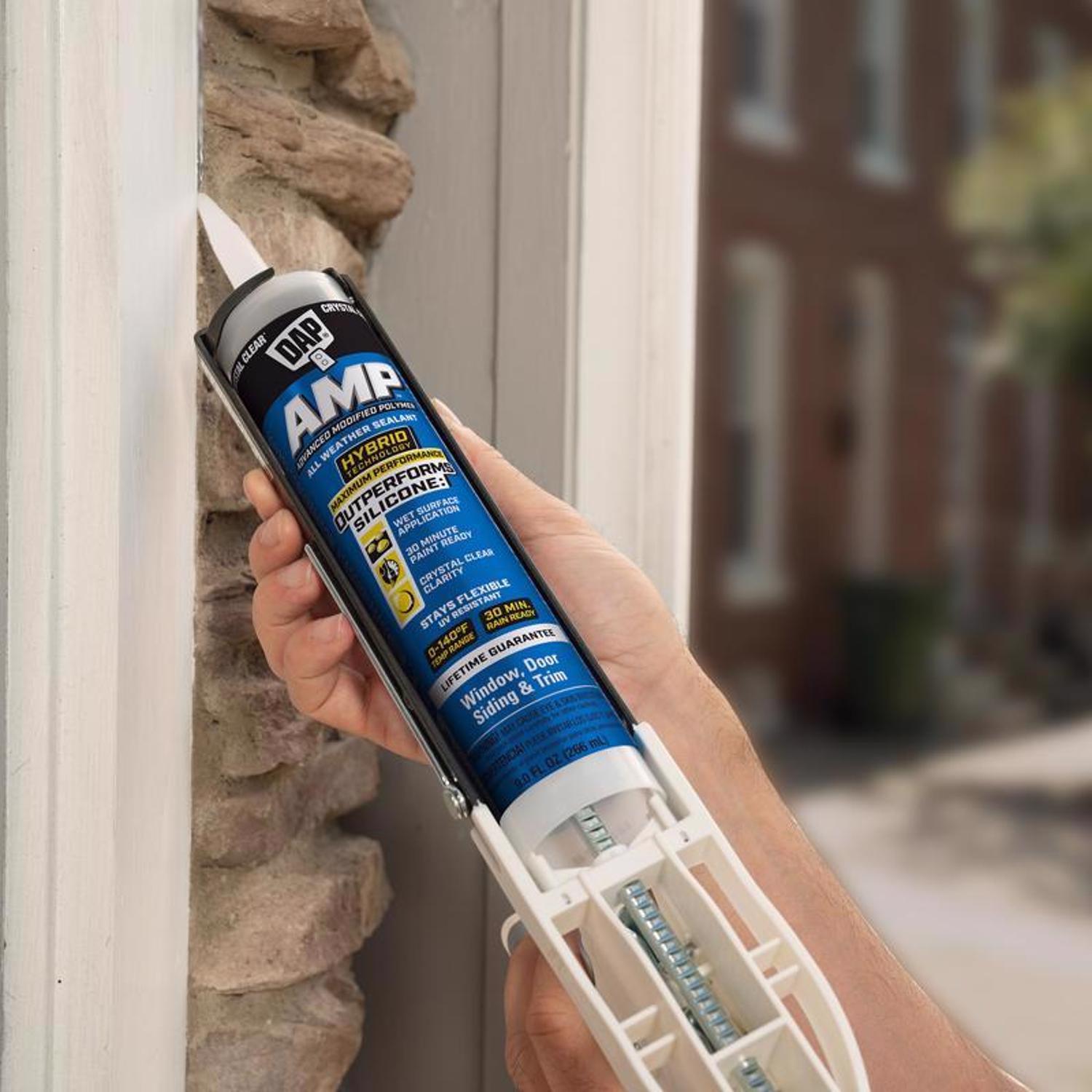 DAP AMP Crystal Clear Polymer Advanced Hybrid Caulk Sealant 9 oz