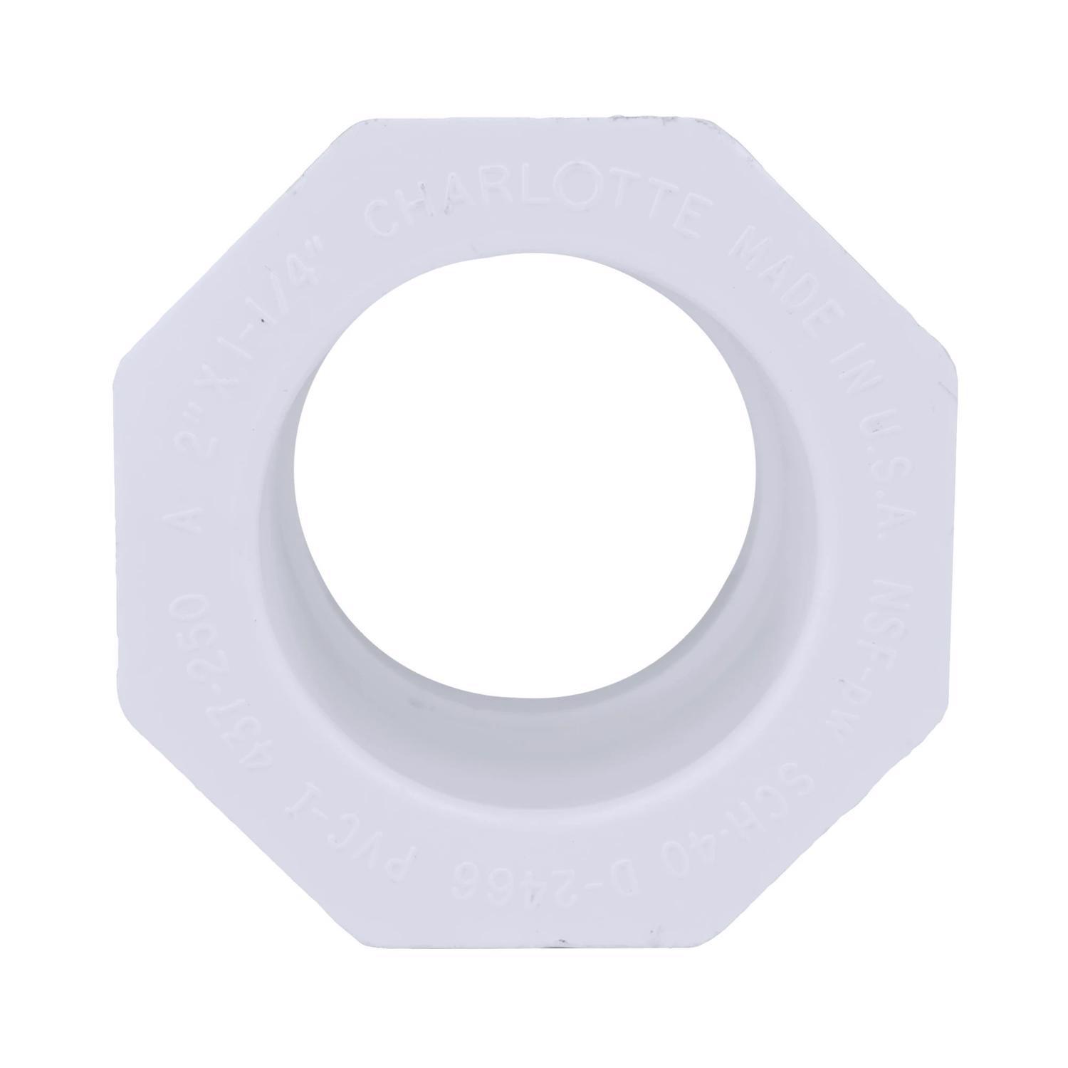 Charlotte Pipe Schedule 40 2 in. Spigot X 1-1/4 in. D Slip PVC Reducing Bushing 1 pk