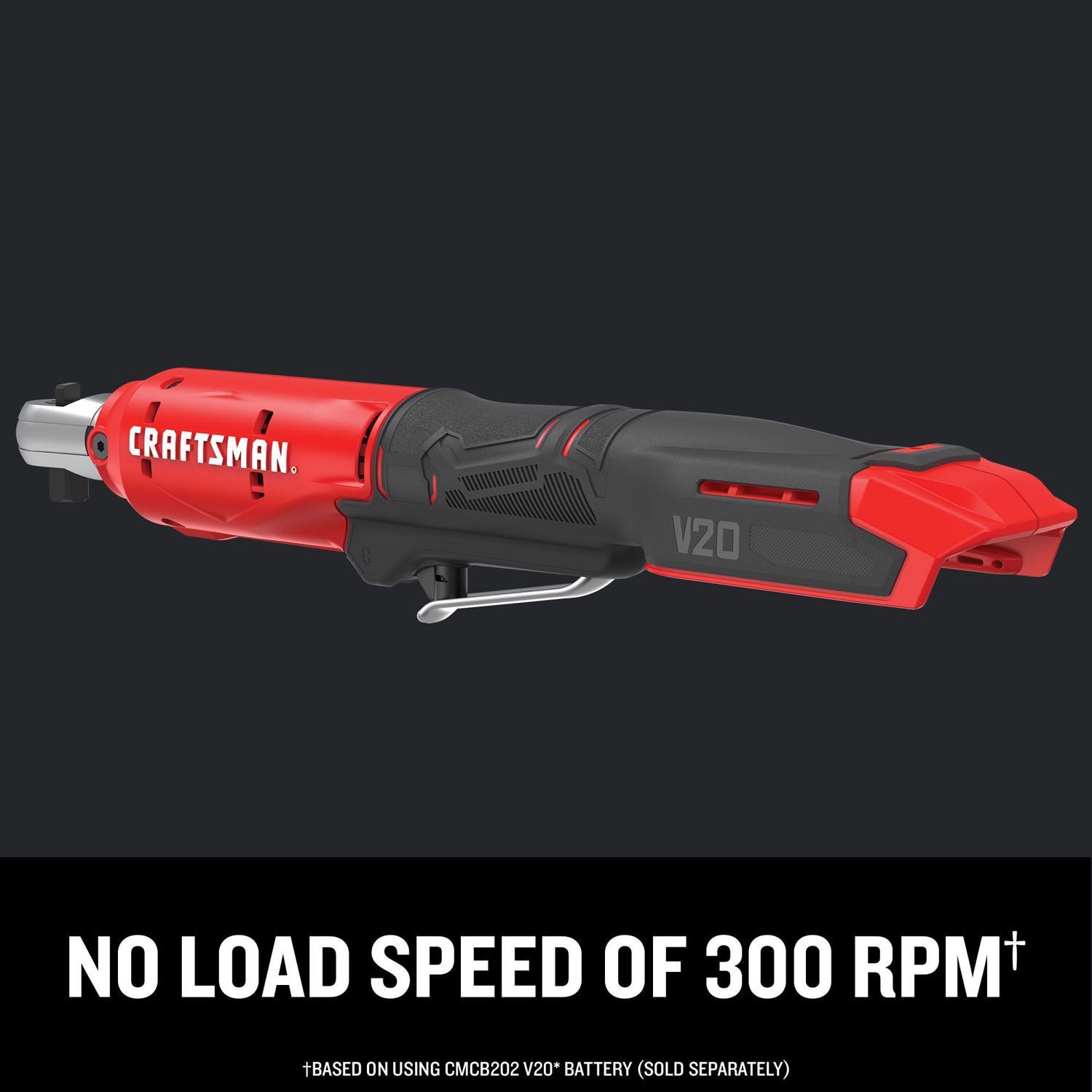 CRAFTSMAN V20 Versatrack 1/4 in. Brushed Cordless Ratchet Tool Only