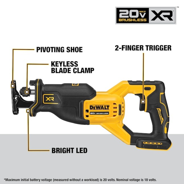DEWALT 20V MAX 6-Tool Brushless Power Tool Combo Kit with Soft Case (2-Batteries and Charger Included)