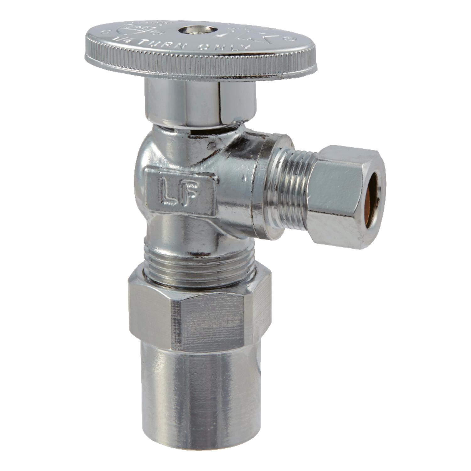 Ace 3/8 in. CPVC X 1/2 in. Compression Brass Angle Stop Valve