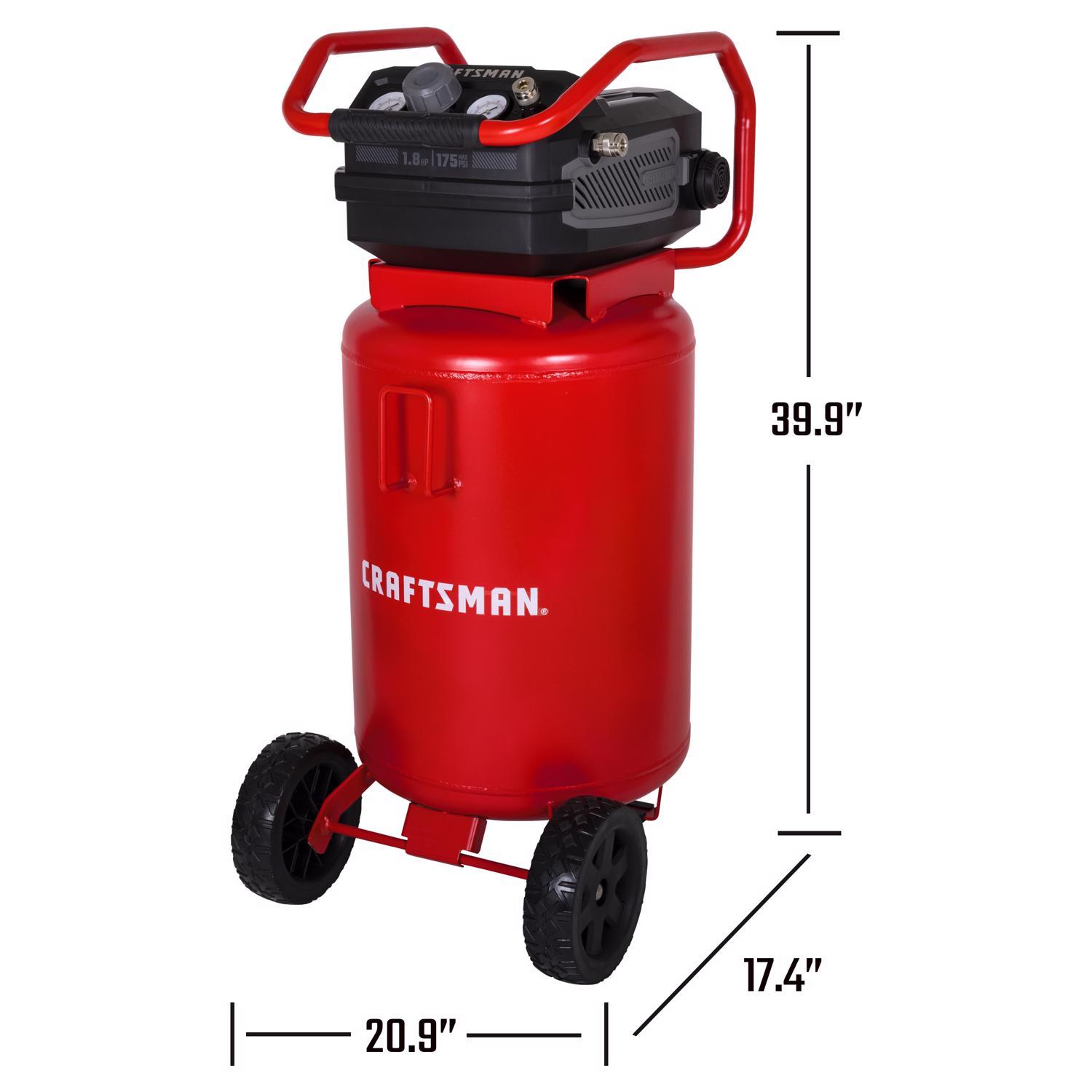 Craftsman 20 gal Vertical Portable Air Compressor 175 psi 1.8 HP