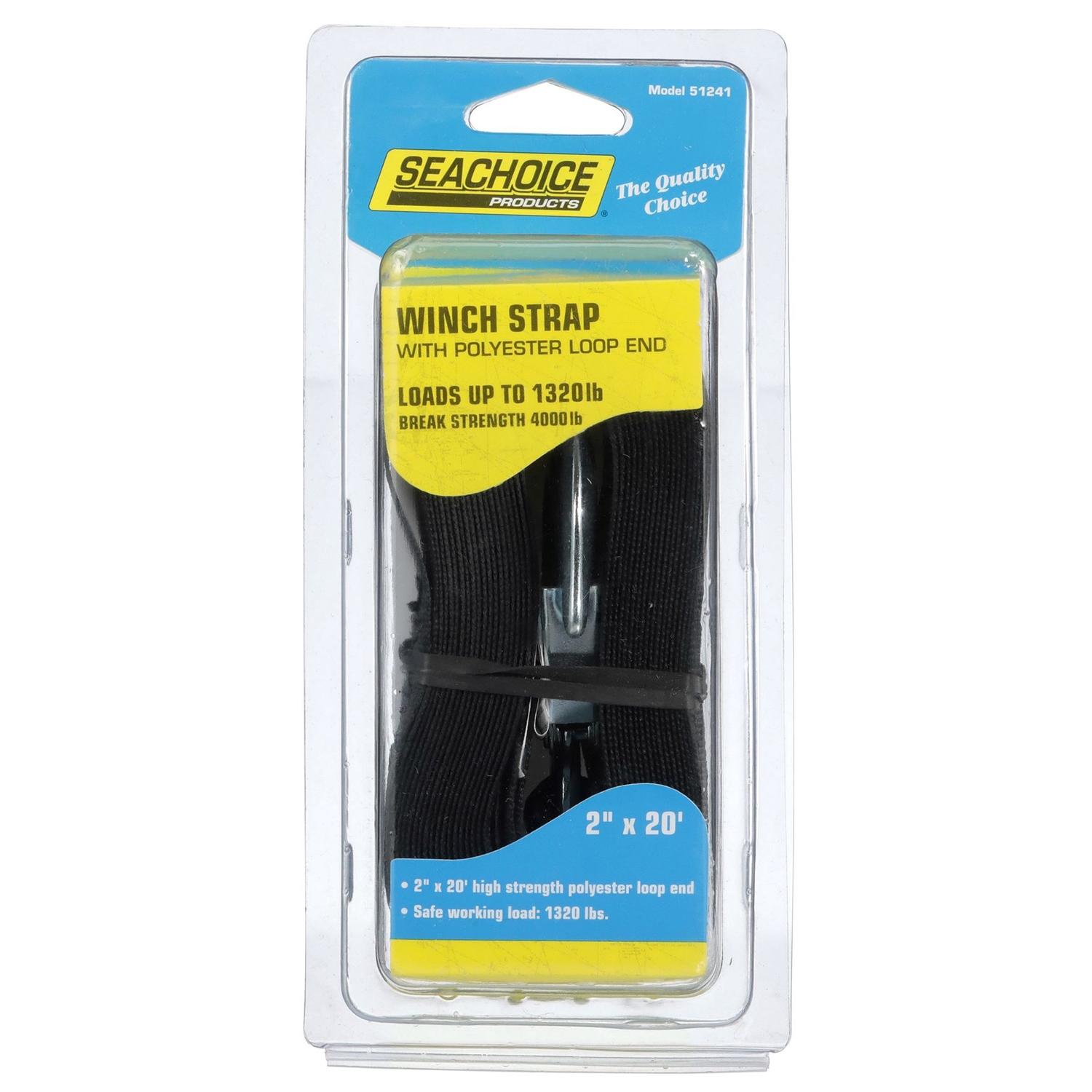 Seachoice 2 in. W X 20 ft. L Black Winch Strap 1320 lb 1 pk