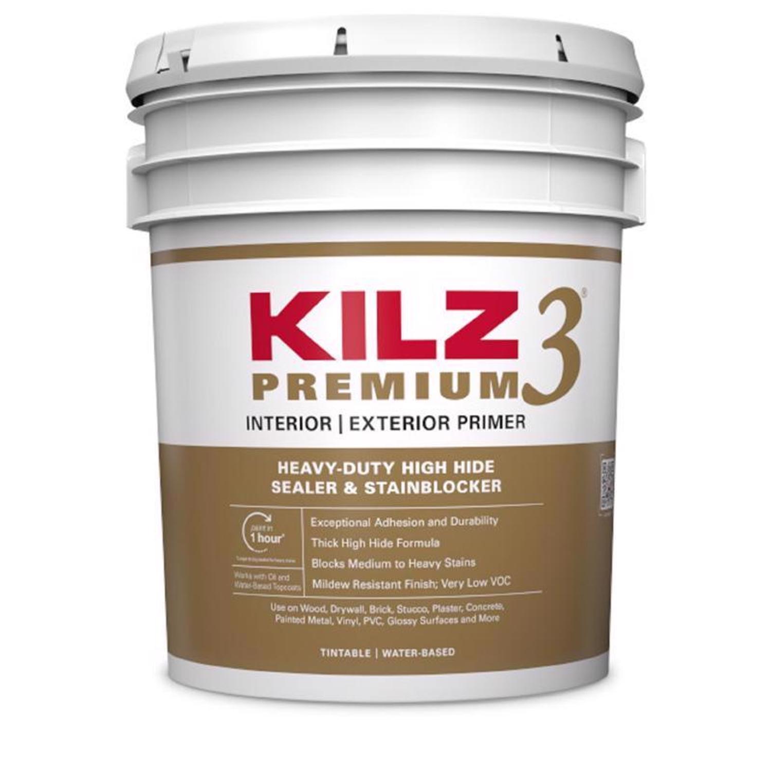 KILZ Premium White Flat Water-Based Stain Blocking Primer 5 gal