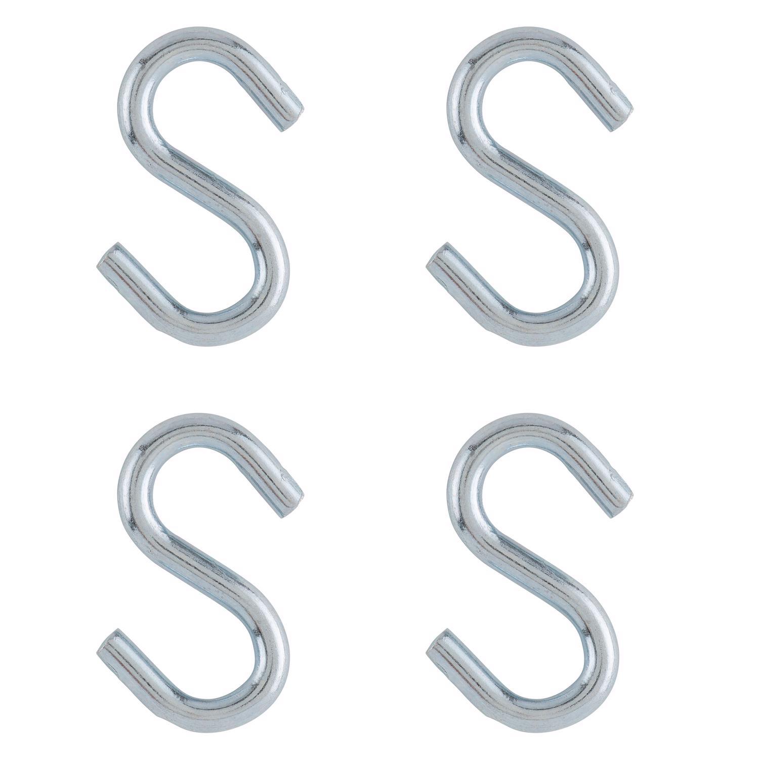 Ace Small Zinc-Plated Silver Steel 1.5 in. L S-Hook 80 lb 4 pk