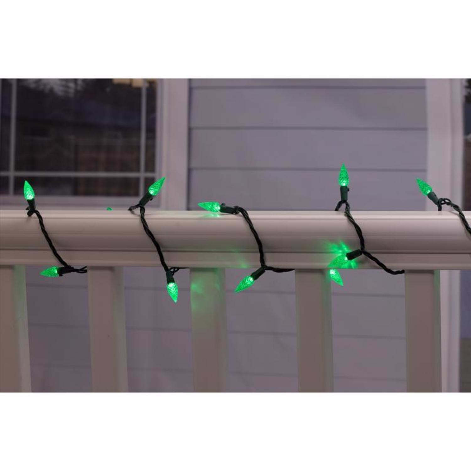 Celebrations Classic LED C6 Green 100 ct String Christmas Lights 24.75 ft.