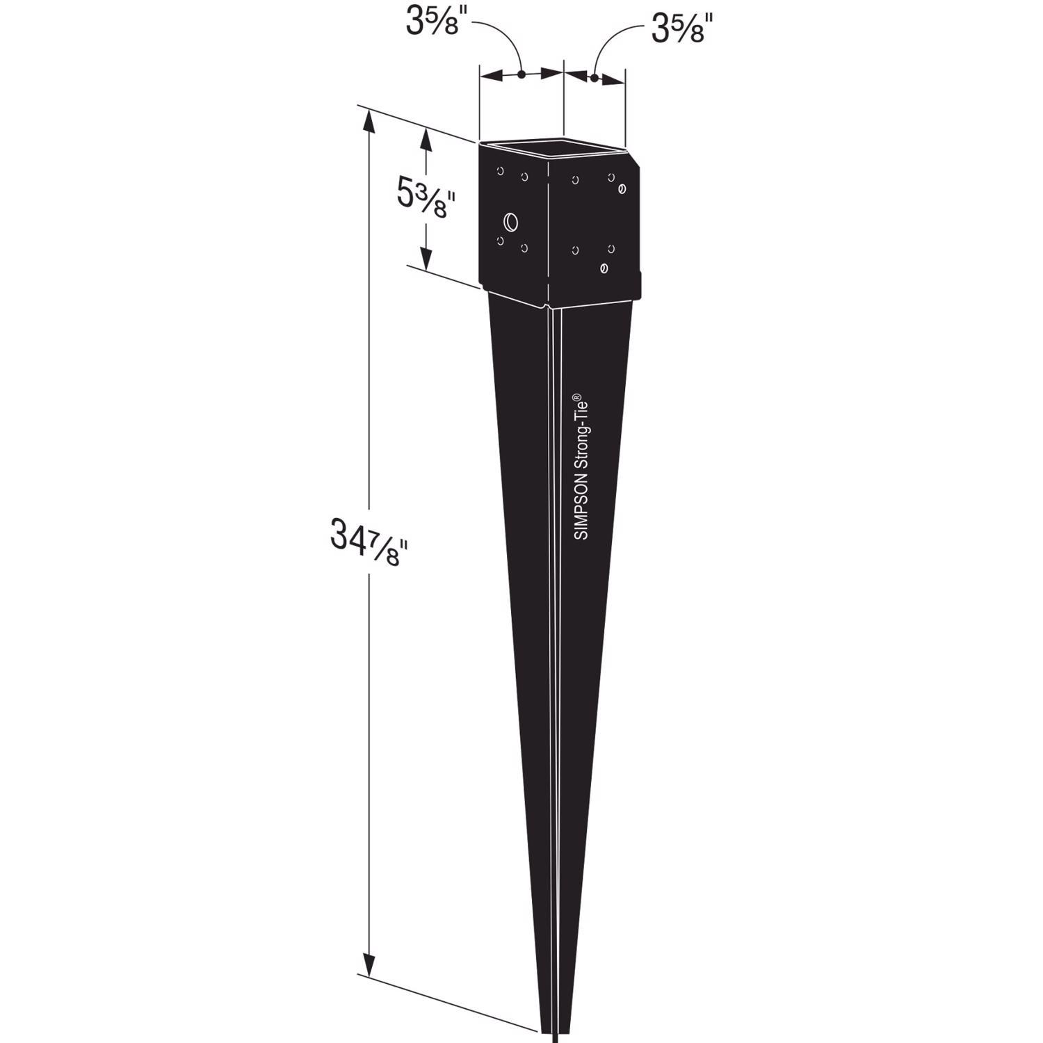 Simpson Strong-Tie E-Z Spike Steel Black 3-5/8 in. W X 34-7/8 in. L Post Spike