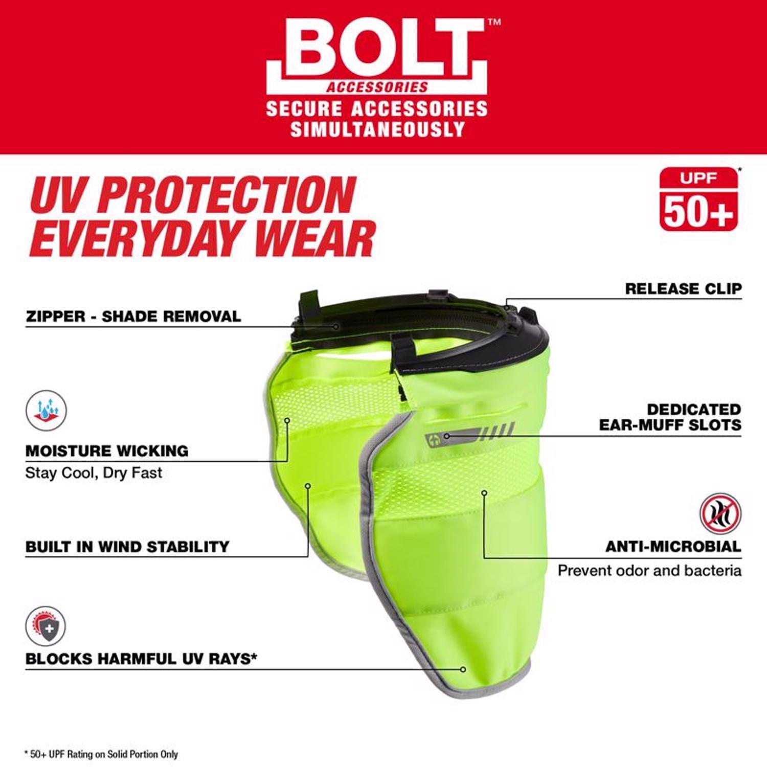 Milwaukee Bolt Hard Hat Sun Shade Fluorescent Yellow Vented