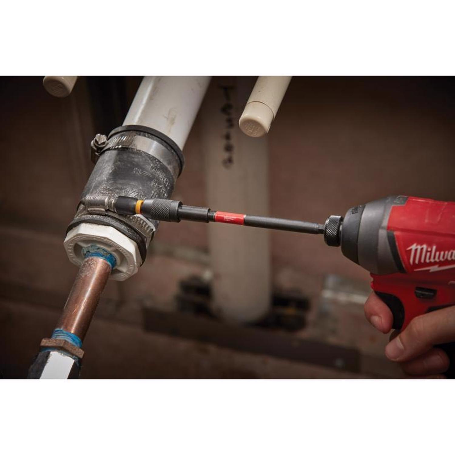 Milwaukee Shockwave 2.88 in. Alloy Steel Impact Magnetic Locking Bit Holder 1/4 in. Hex Shank 1 pc