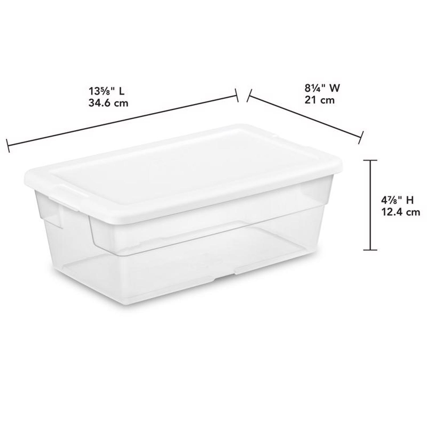 Sterilite 6 qt Clear Storage Box 4.875 in. H X 8.25 in. W X 13.625 in. D Stackable