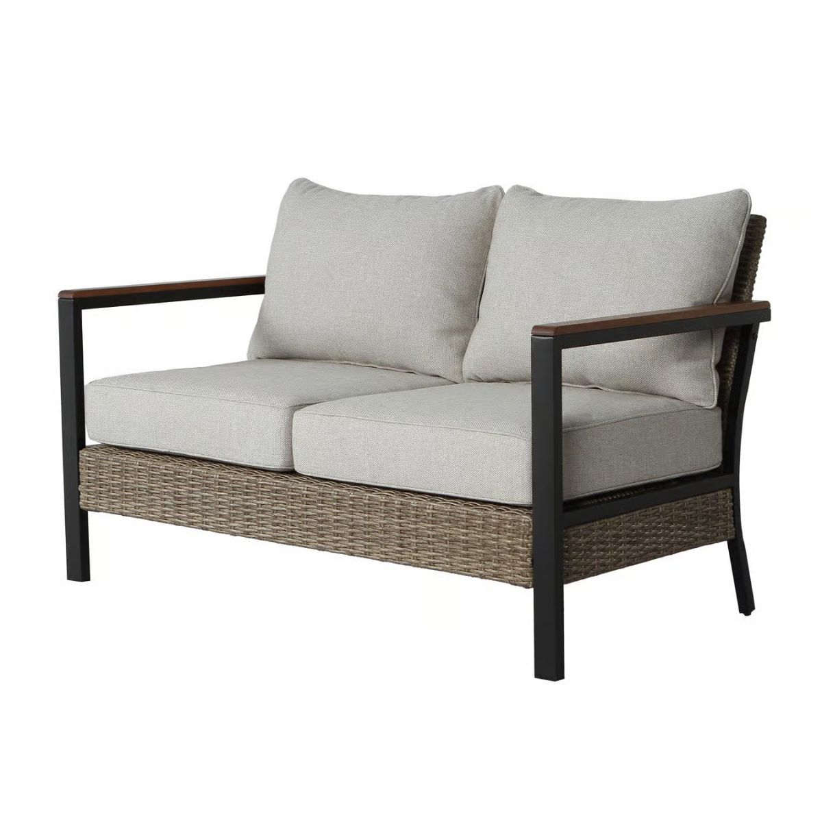 Living Accents 4 pc Black Steel Contemporary Patio Set Tan