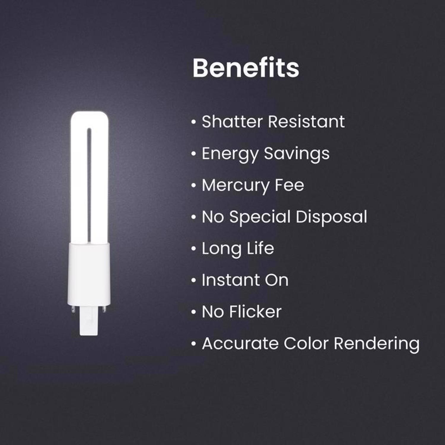 Feit LED Linear PL G23 LED Tube Light Soft White 9 Watt Equivalence 1 pk